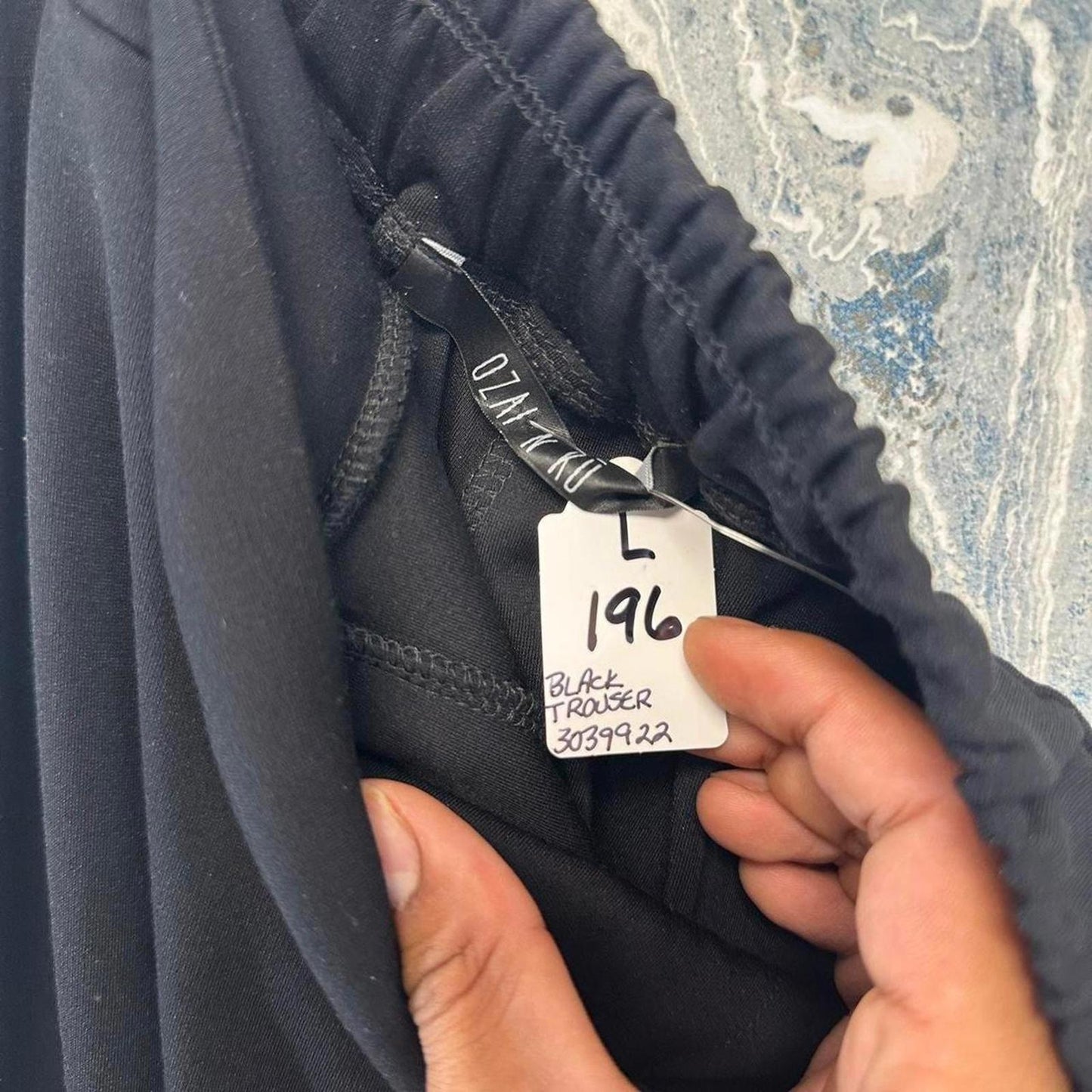 black wide leg trouser pants (L)