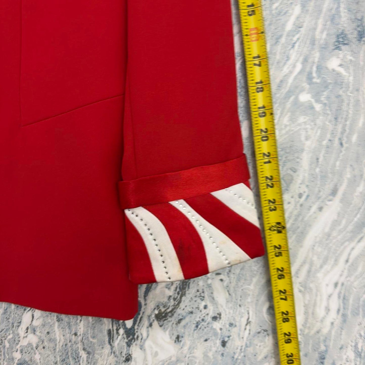 Vintage Red Peppermint Striped Collar Blazer (21/22)