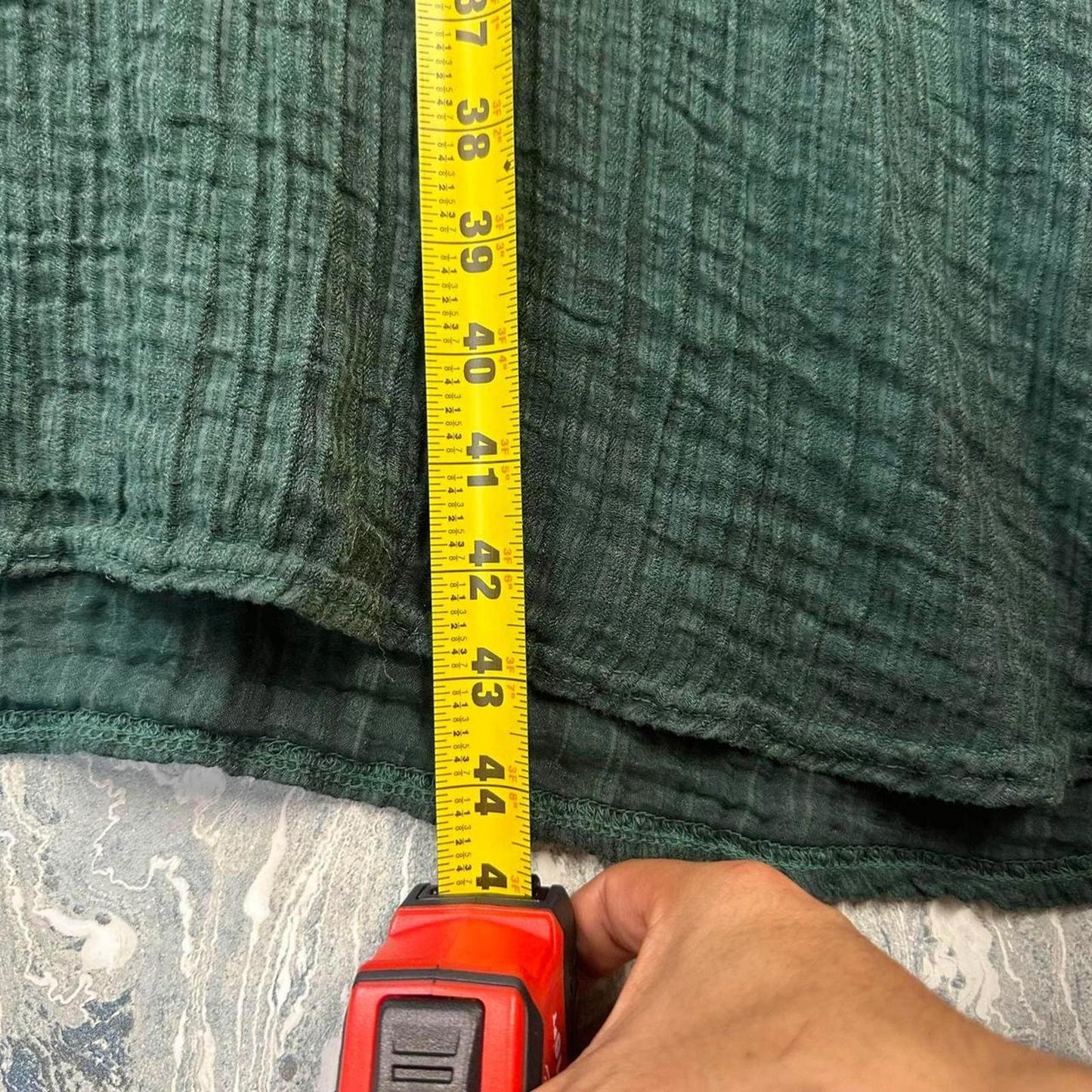 Green Textured A-Line Dress (One Size)