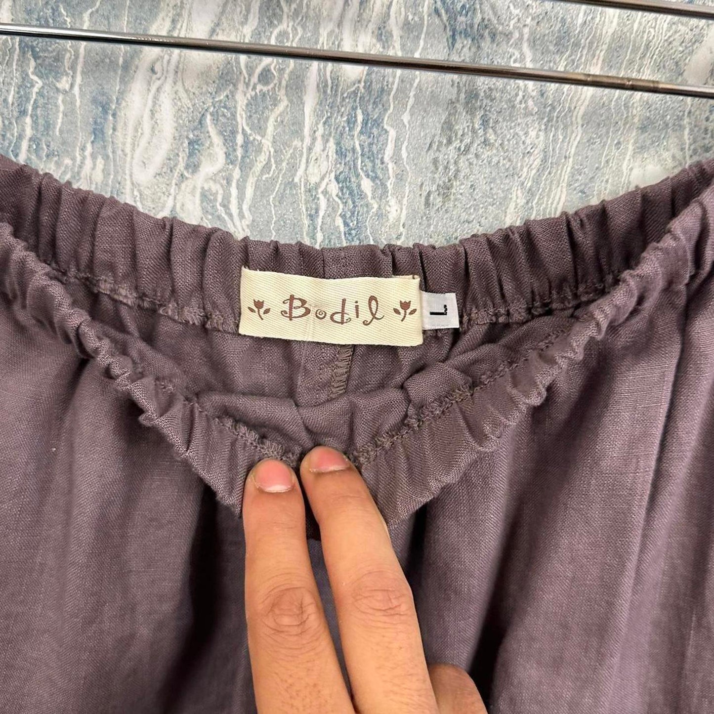 boho minimalist brown tiered maxiskirt (L)