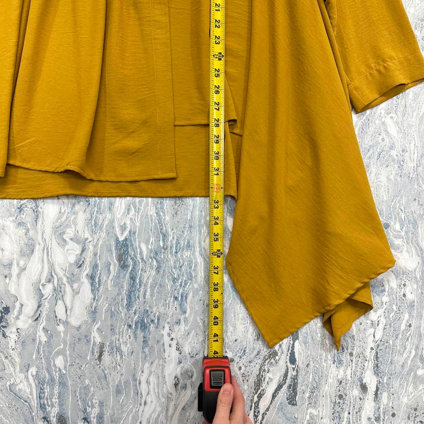 BNWT Yellow Asymmetric Button-Up Long Sleeve Shirt Jacket (2)