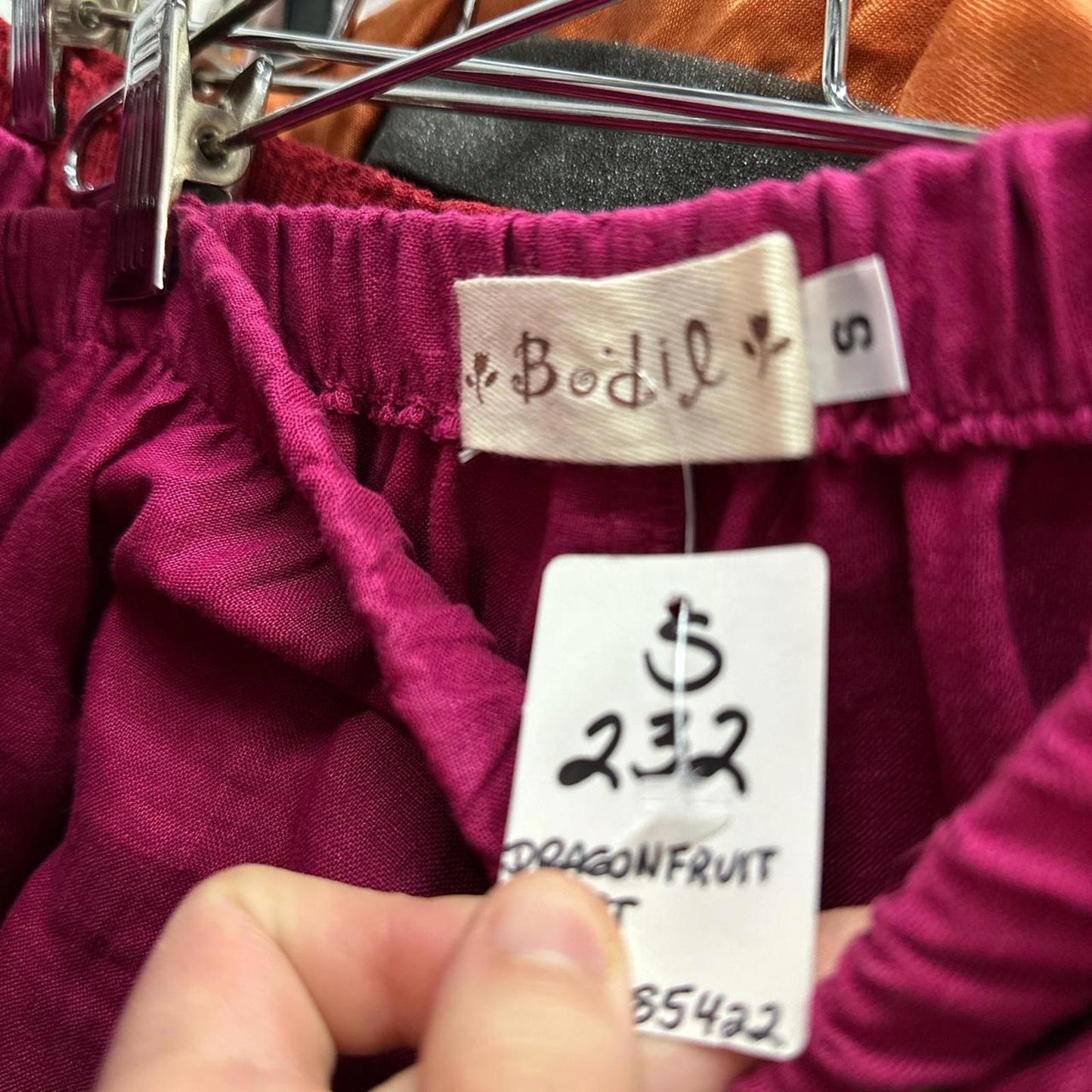 Designer Dragonfruit Pink Tiered Boho Maxi Skirt (S)