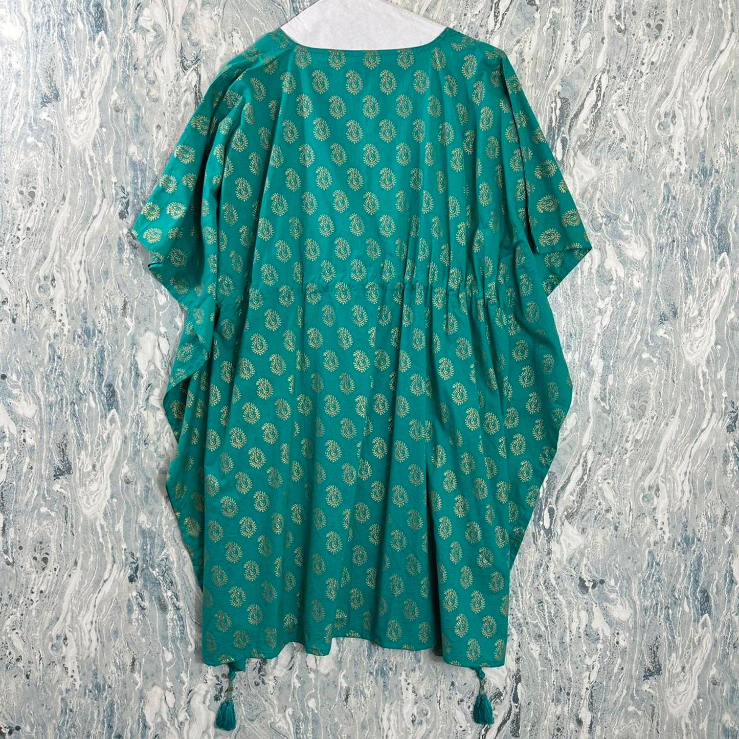 Designer Teal Printed Kaftan (One Size)