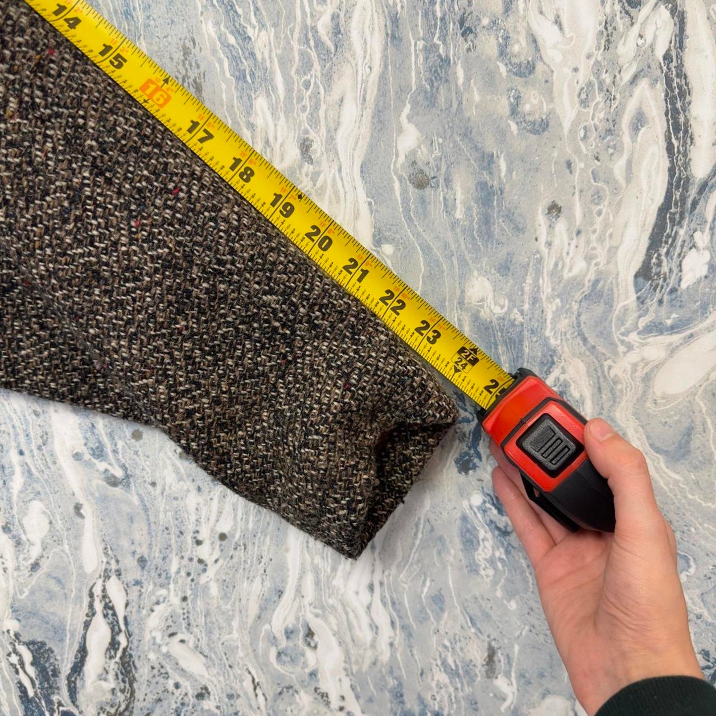 vintage brown leather & tweed jacket (7/8)