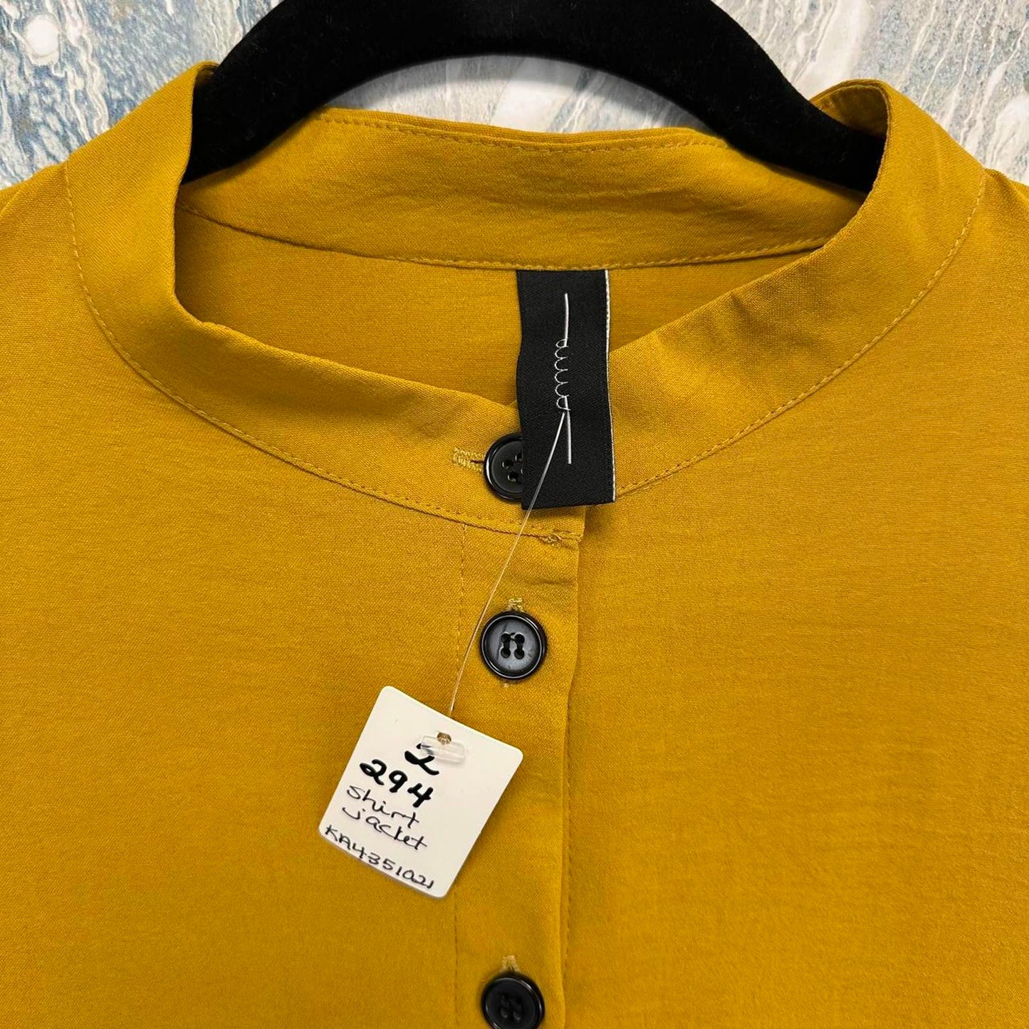 BNWT Yellow Asymmetric Button-Up Long Sleeve Shirt Jacket (2)