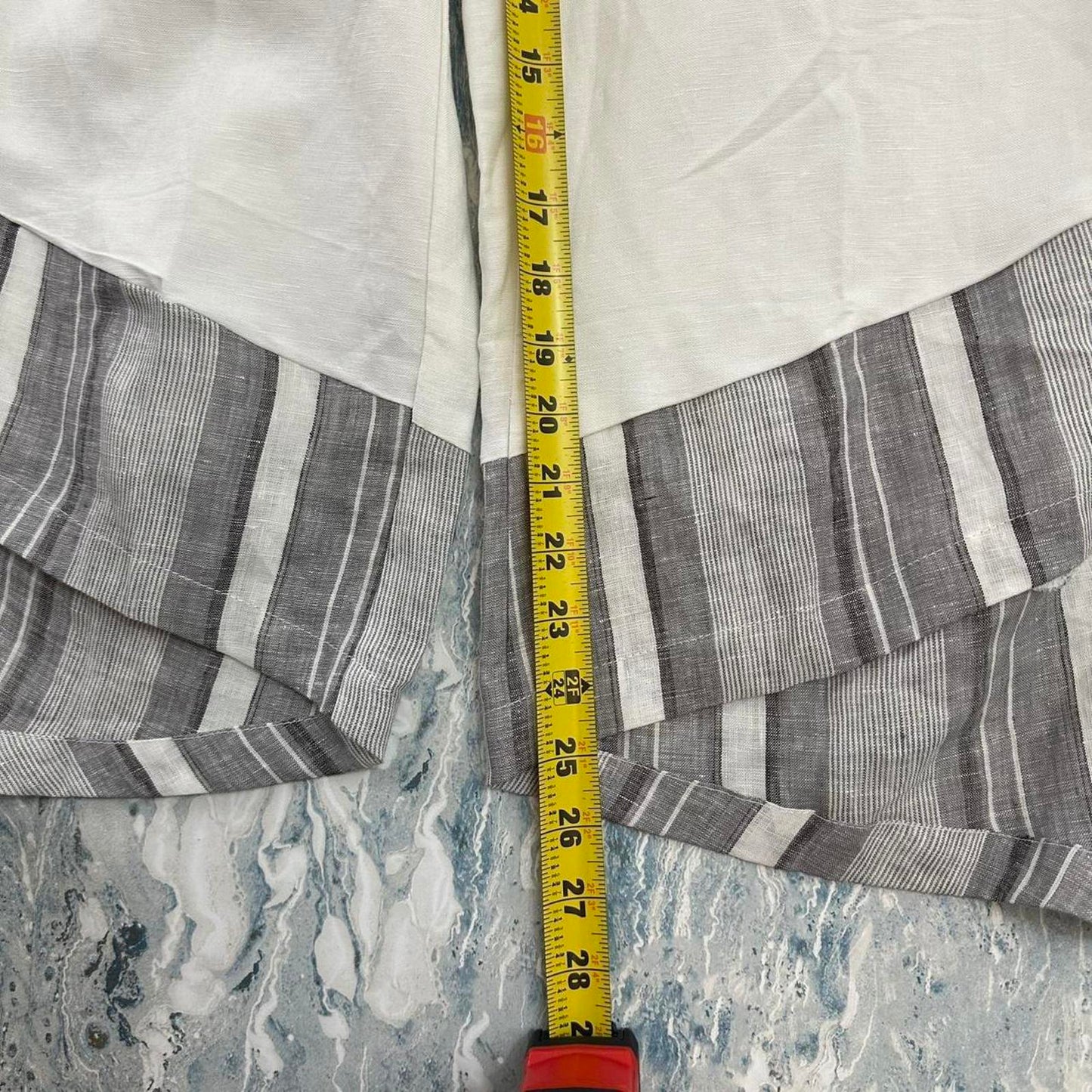 Designer White Colorblock Pants (L)