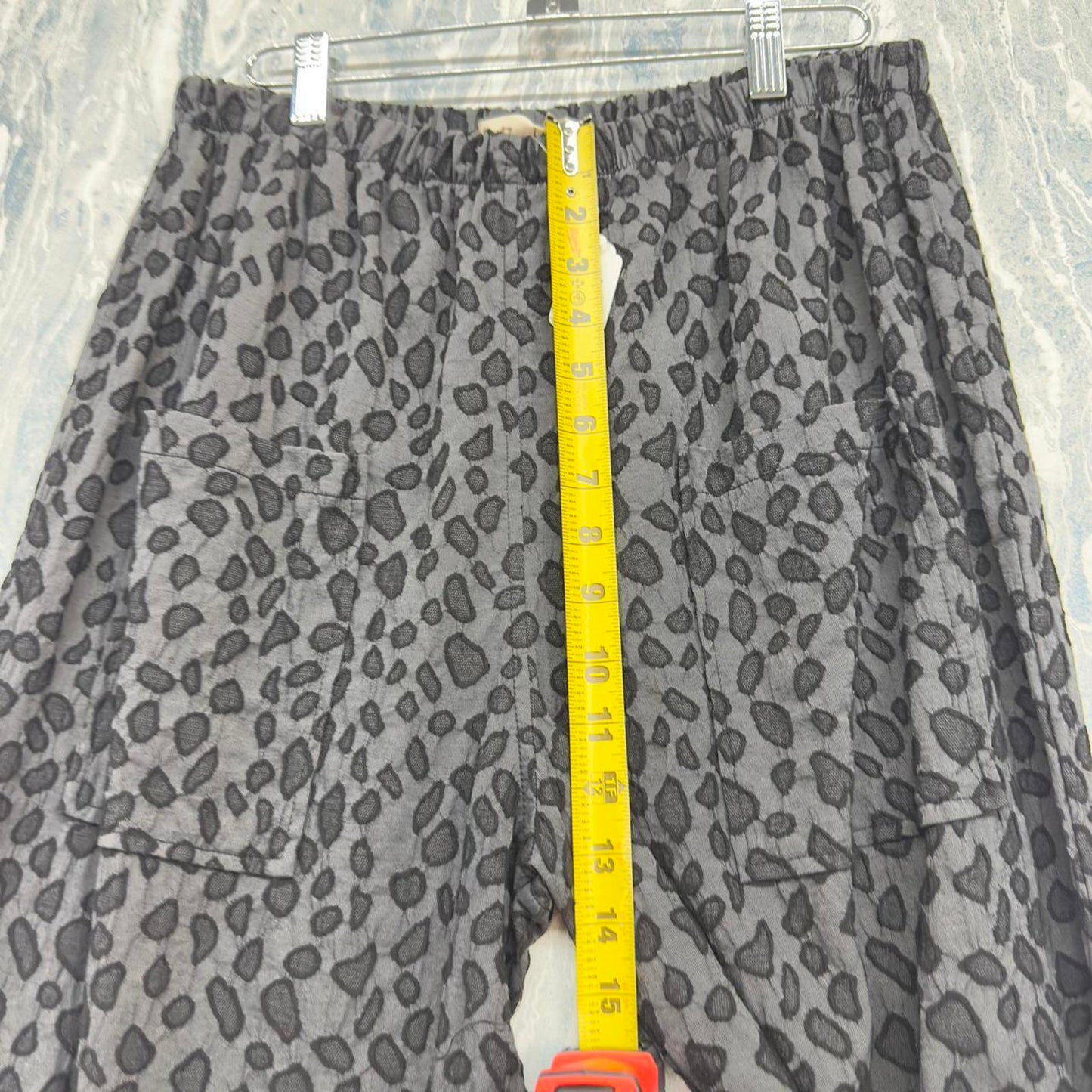Dark Leopard Patterned Relaxed Pants (L)