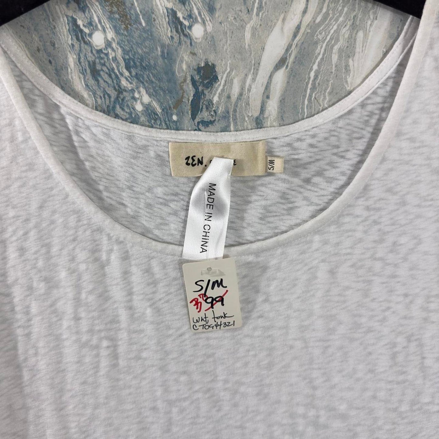 Minimalist White Sleeveless Tank Mini Dress (S)