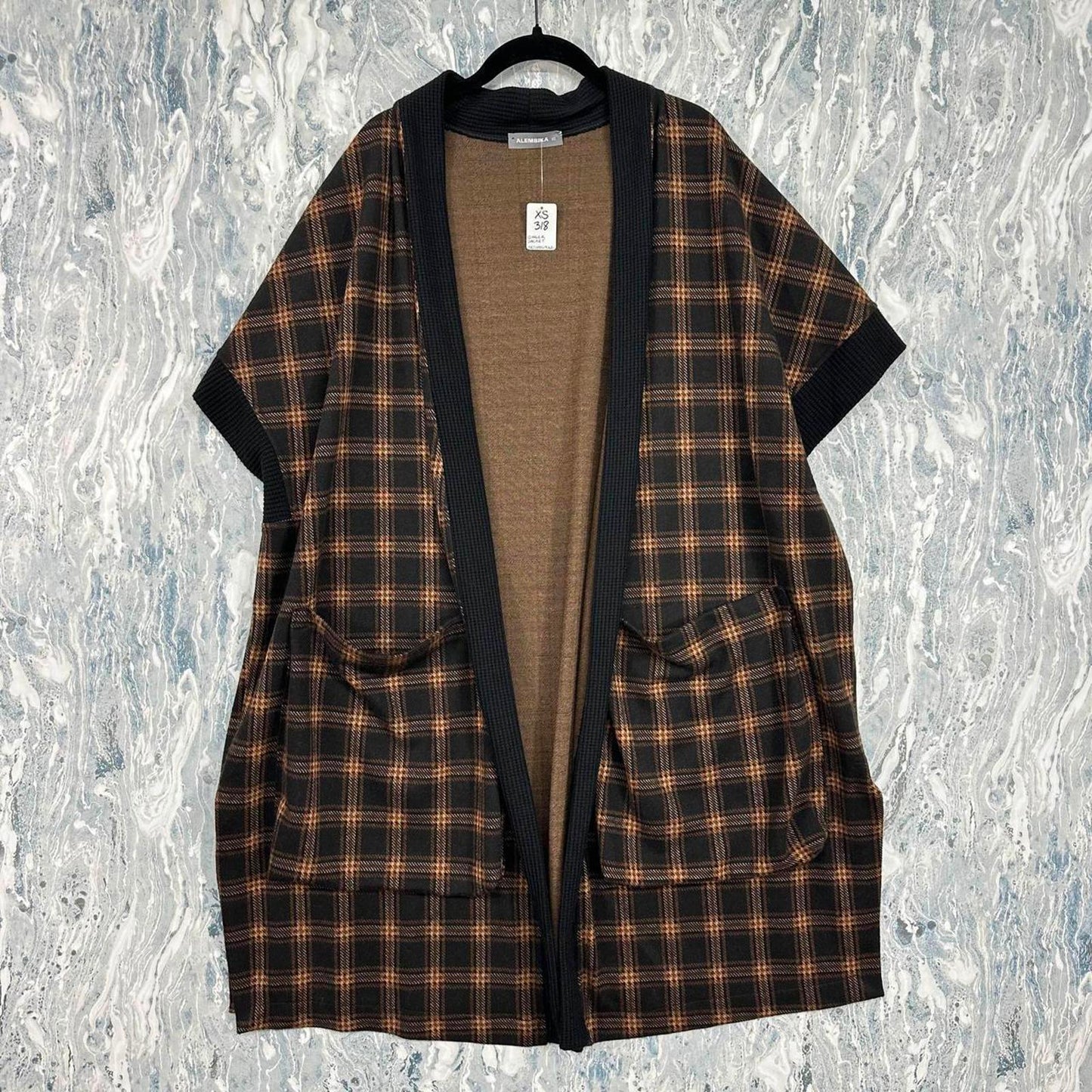Brown & Black Plaid Indie Cardigan (XS)