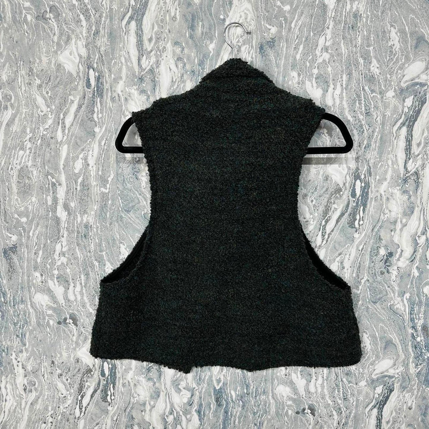Dark Green Textured Sleeveless Sweater Vest (M)
