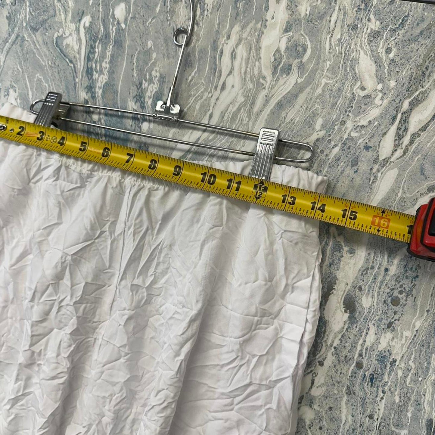 Square Designer White Crinkle Wide Leg Pants (1)