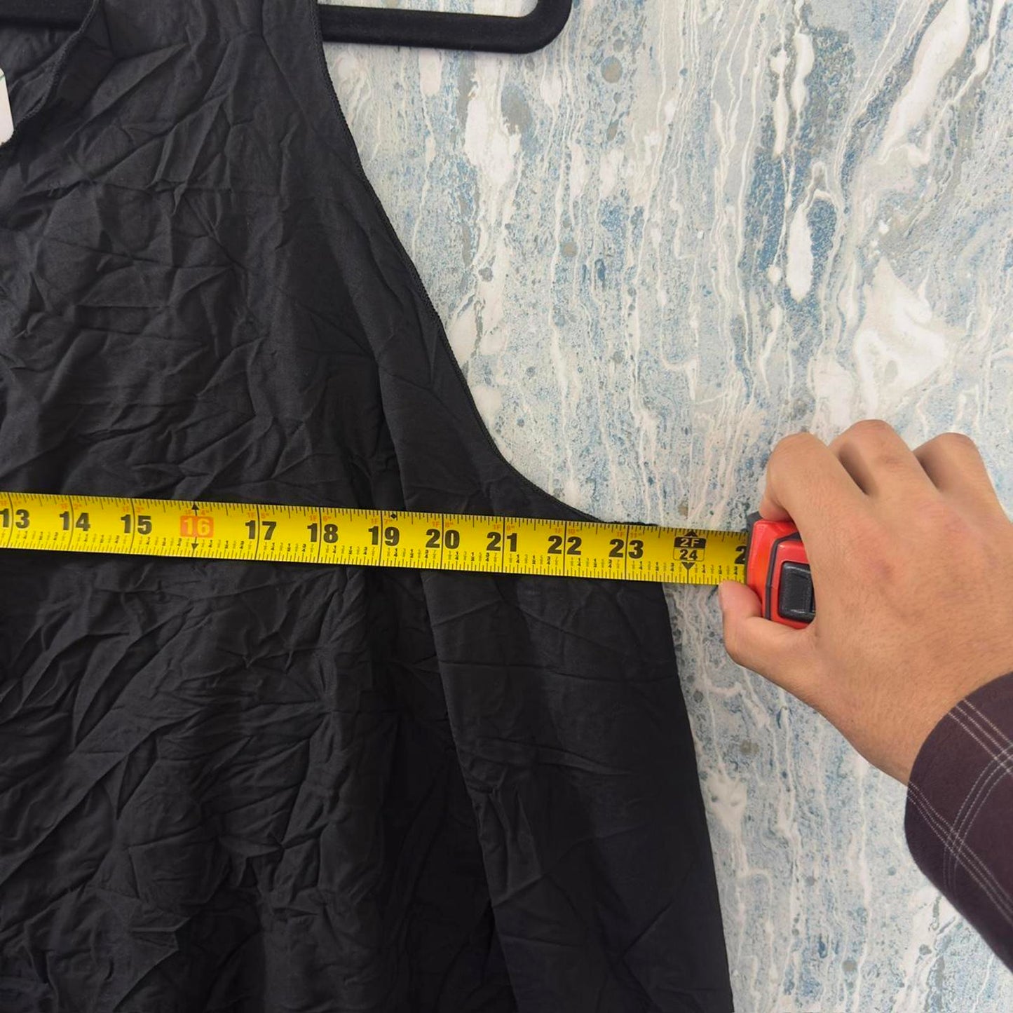 Designer Flowy Black Sleeveless Dress (S/M)