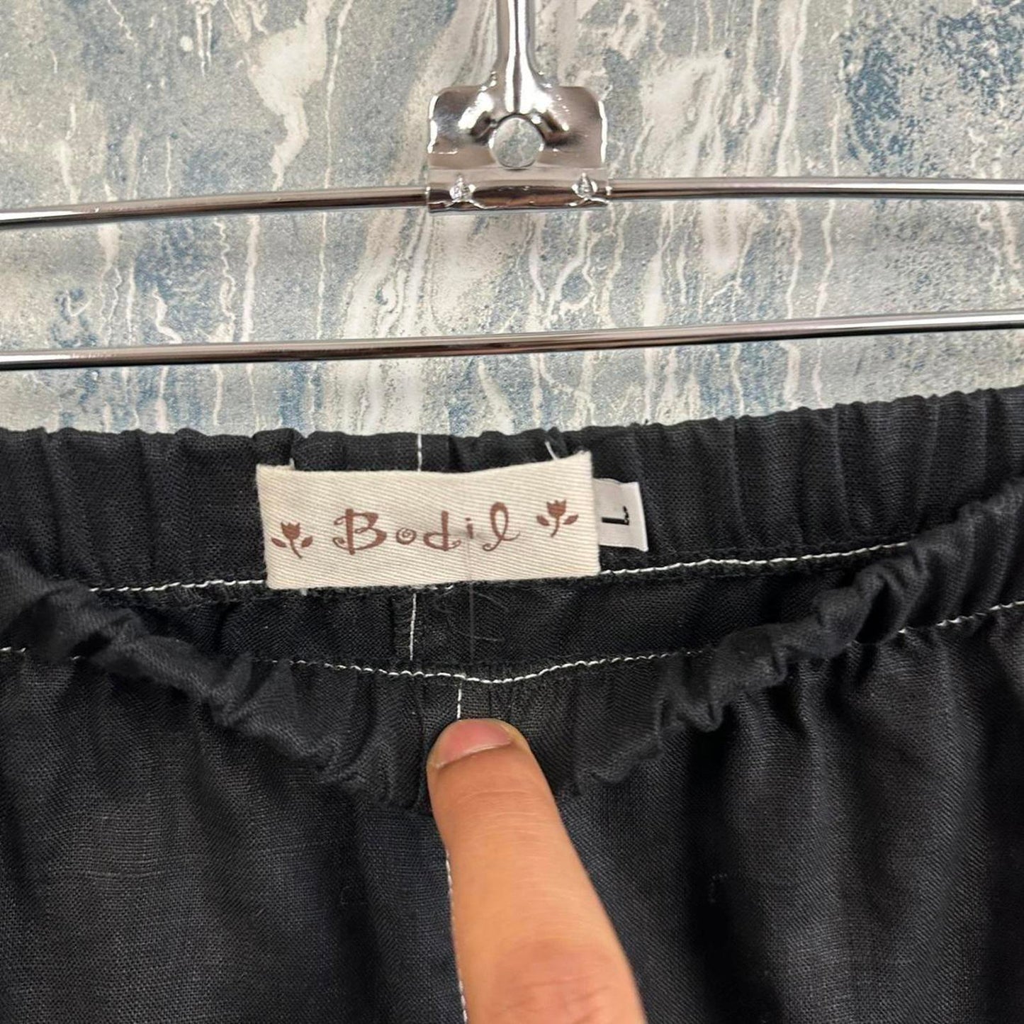 Minimalism black wide leg lounge pants (L)