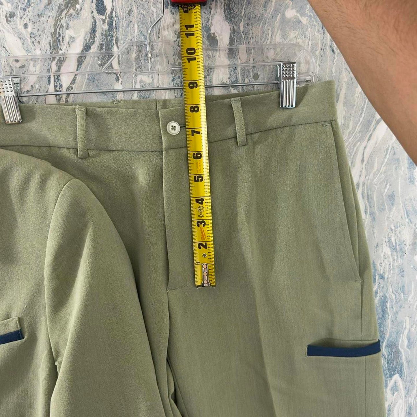 Preppy Sage Green Short Sleeve Blazer & Shorts Suit Set (S)