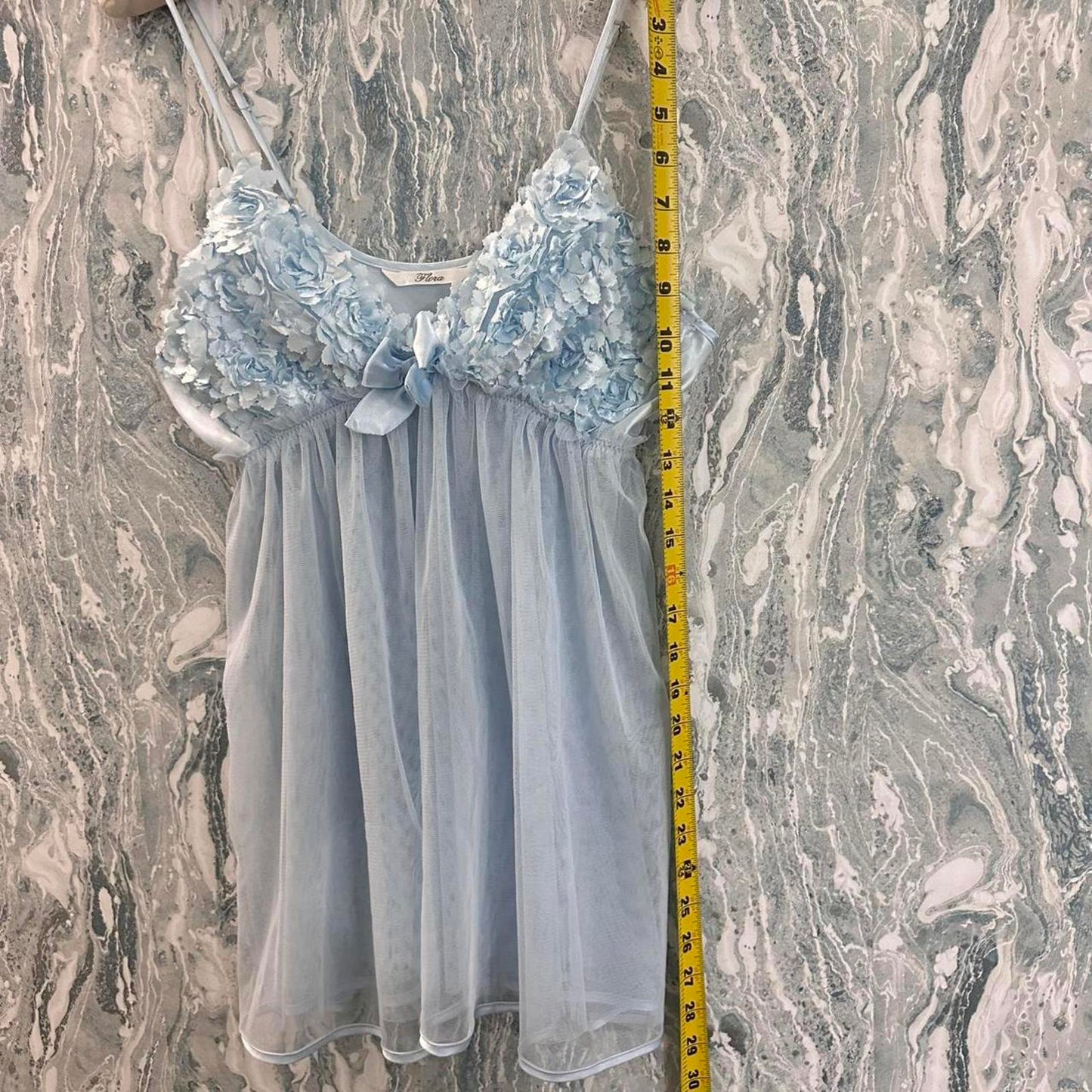 Coquette Y2k Light Blue Floral Fairy Babydoll Slip Dress (OS)