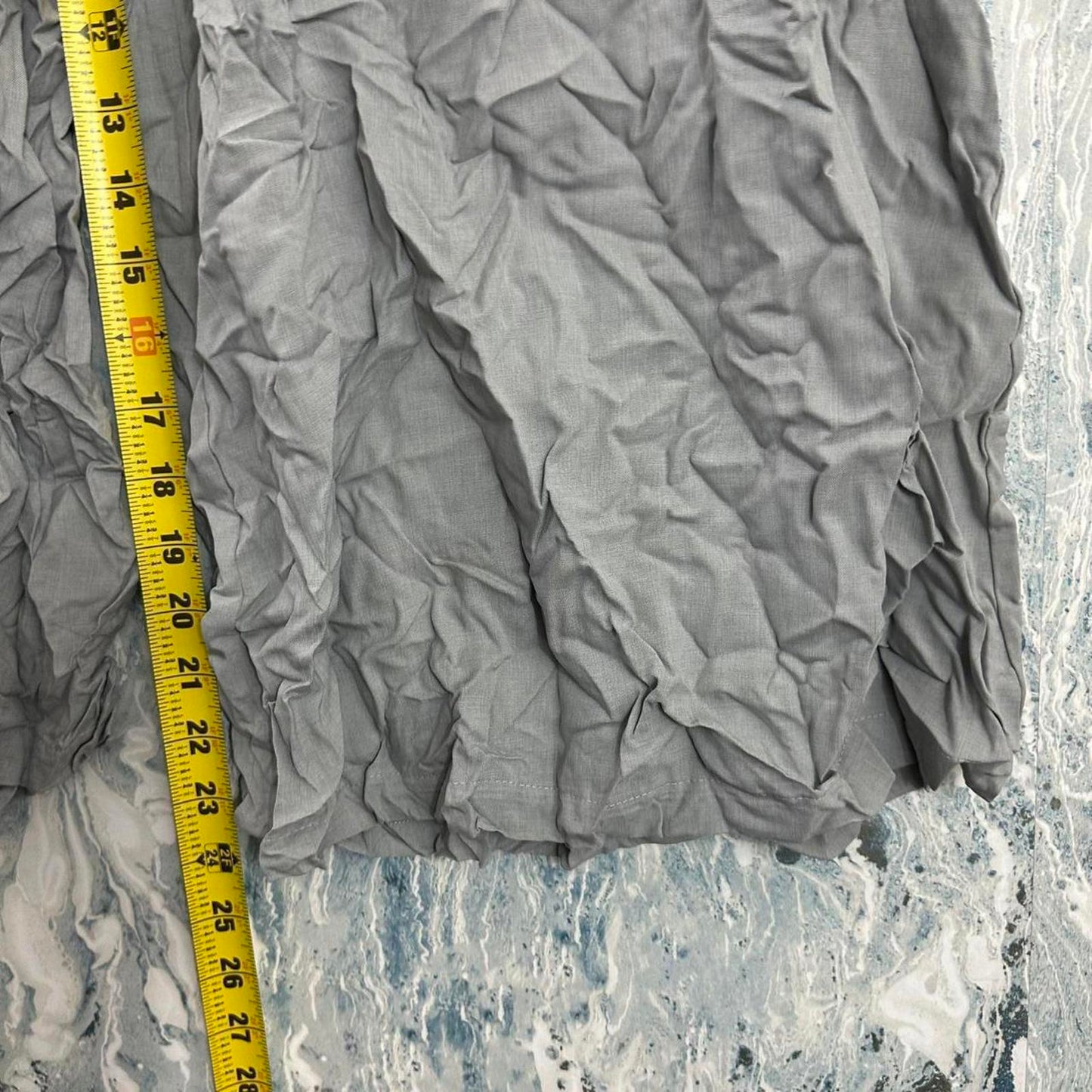 Grunge Designer Smoke Grey Crinkled Wide-Leg Pants (2)