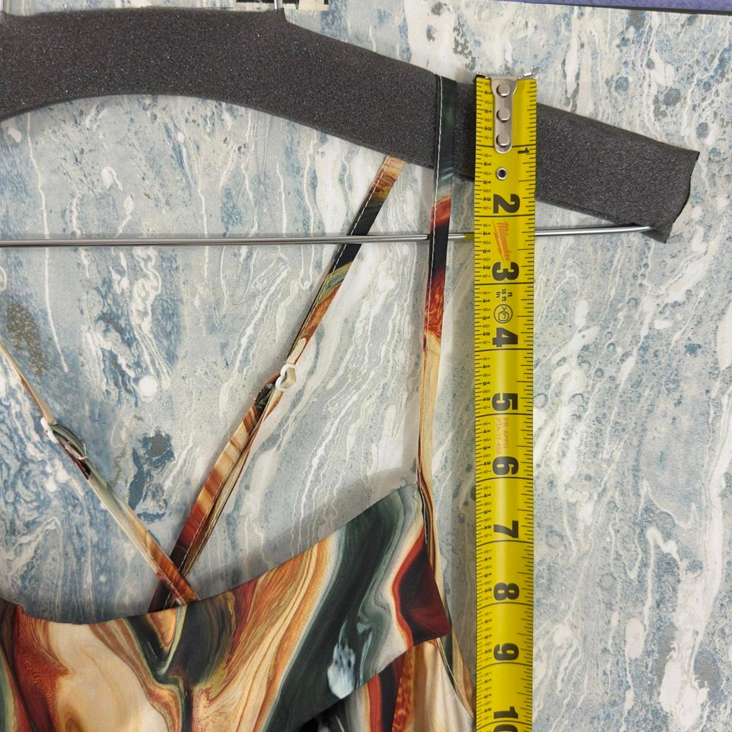 SHEIN Abstract Marble Print Maxi Dress with Spaghetti Straps (XS)