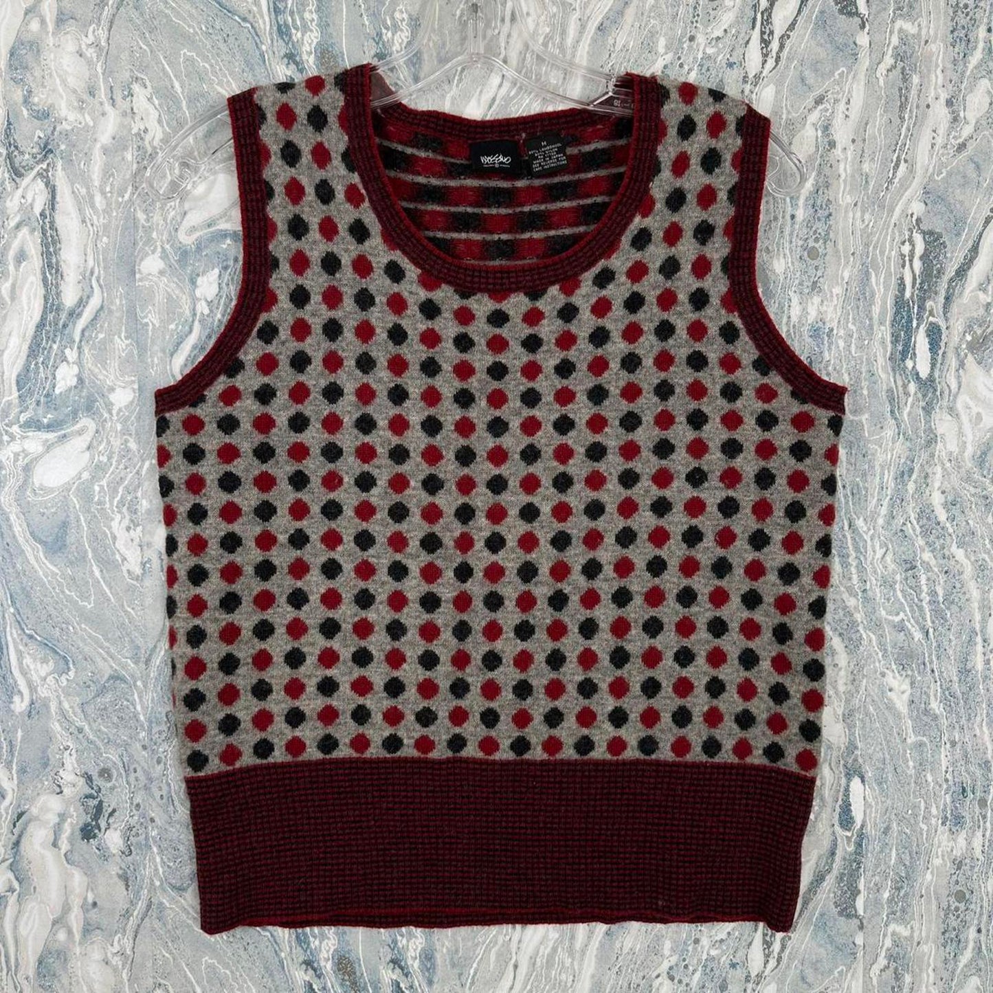 Vintage Whimsygoth Wool Polka Dot Preppy Sweater Vest (M)