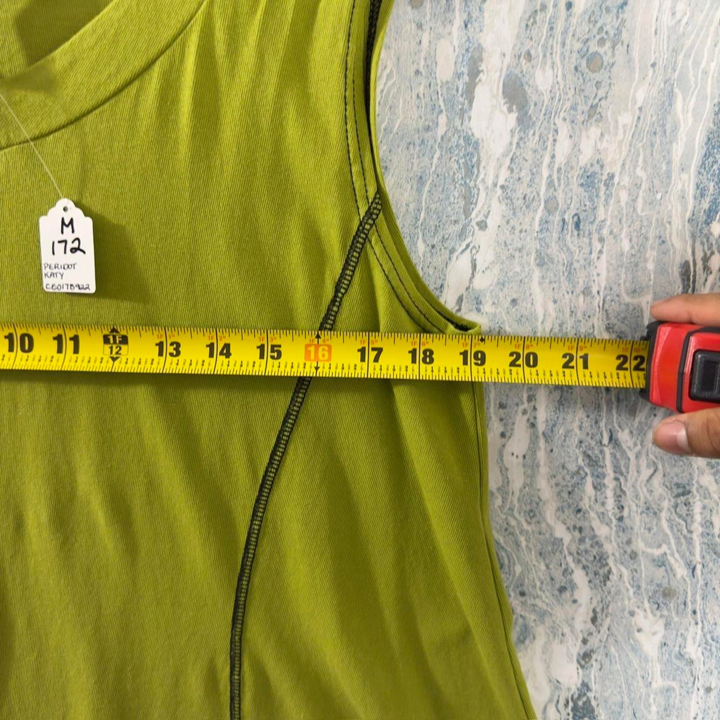 Designer Boho Green Sleeveless Tunic Tank Top (M)