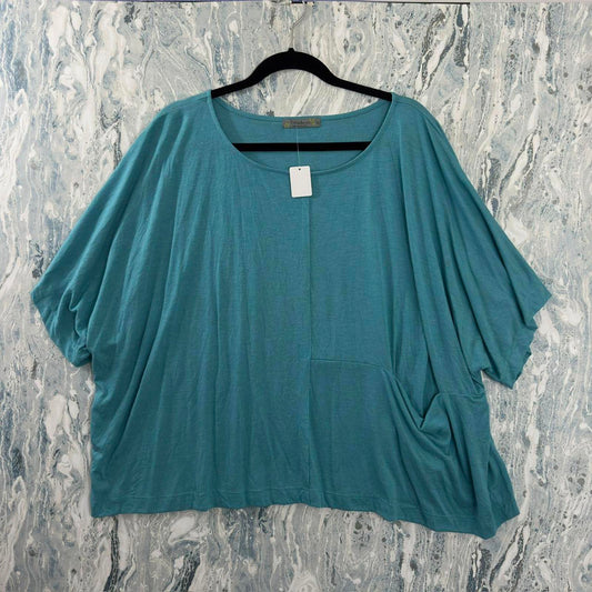 Boho Teal Oversized Tunic Top (L)