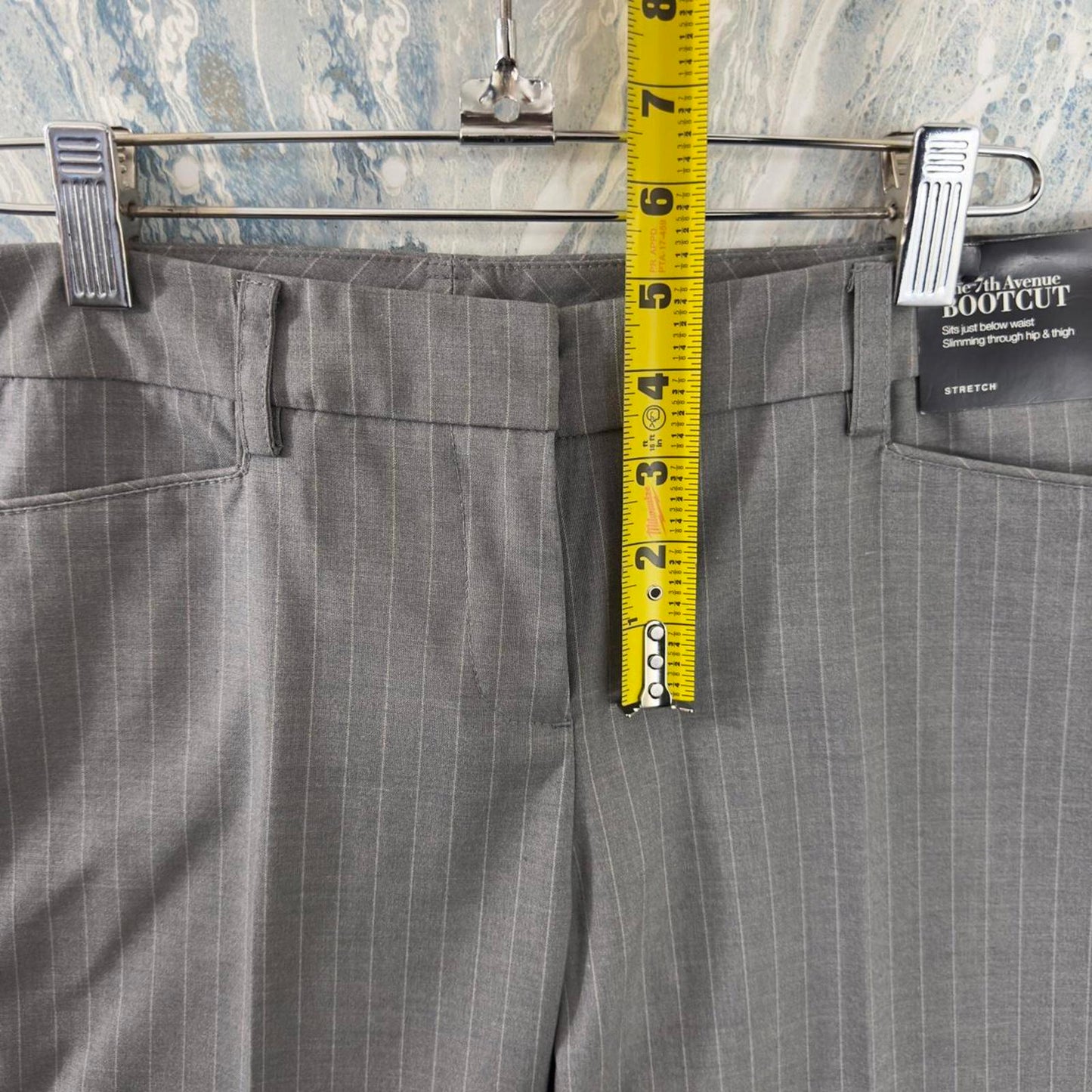 NEW YORK & COMPANY Classic Gray Pinstripe Women's Dress Pants Petite (6)