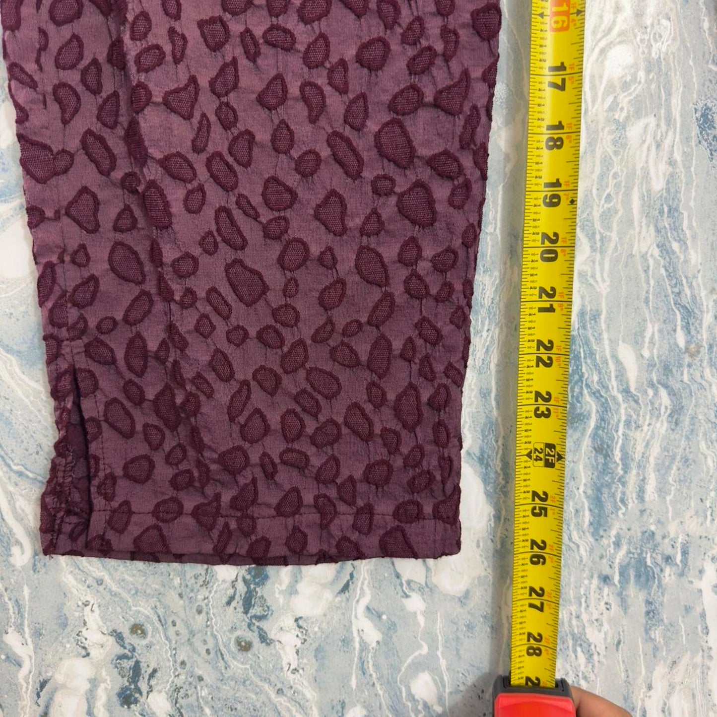 Vintage Styled Wine Red Leopard Print Pants (L)