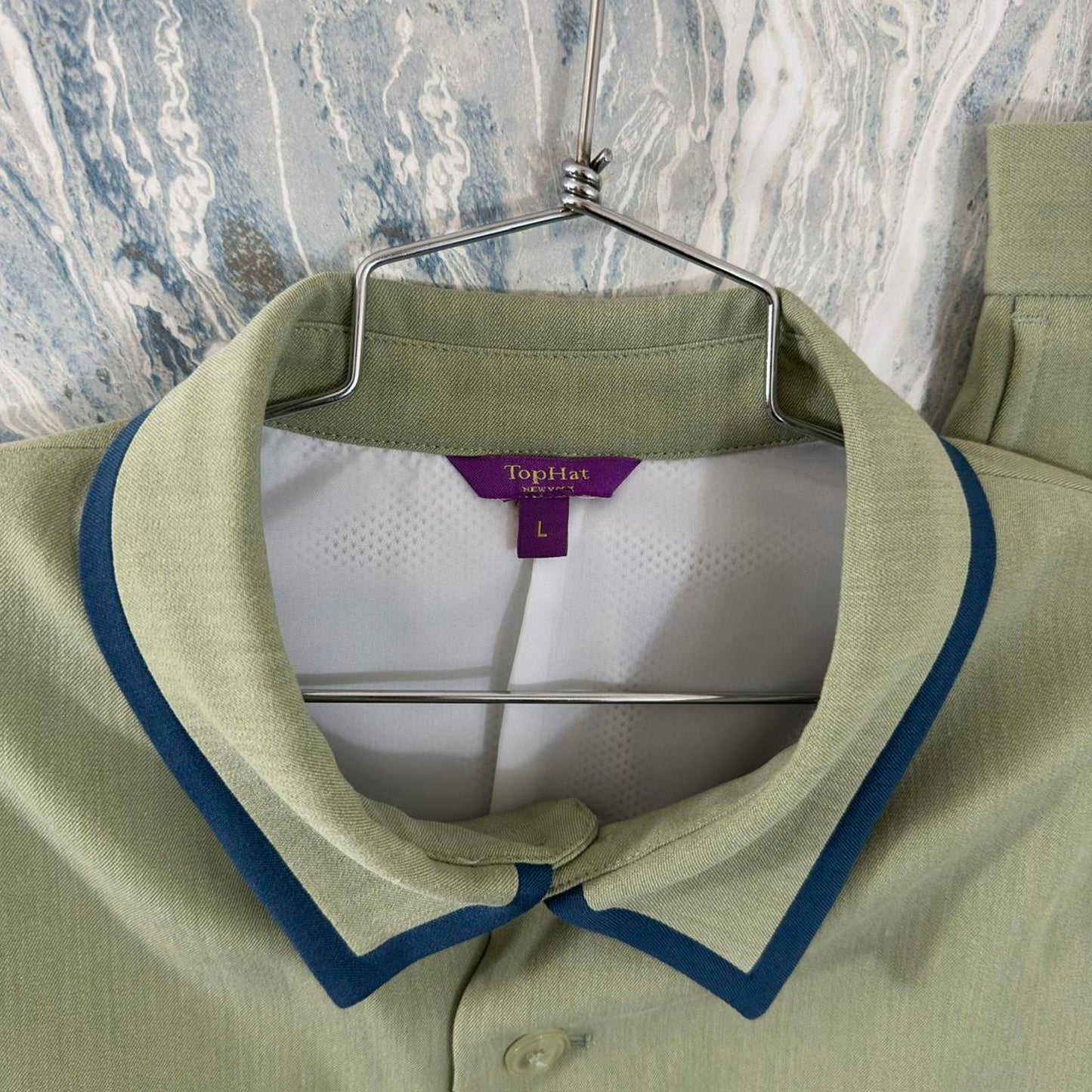 Preppy Sage Green Short Sleeve Blazer & Shorts Suit Set (L)