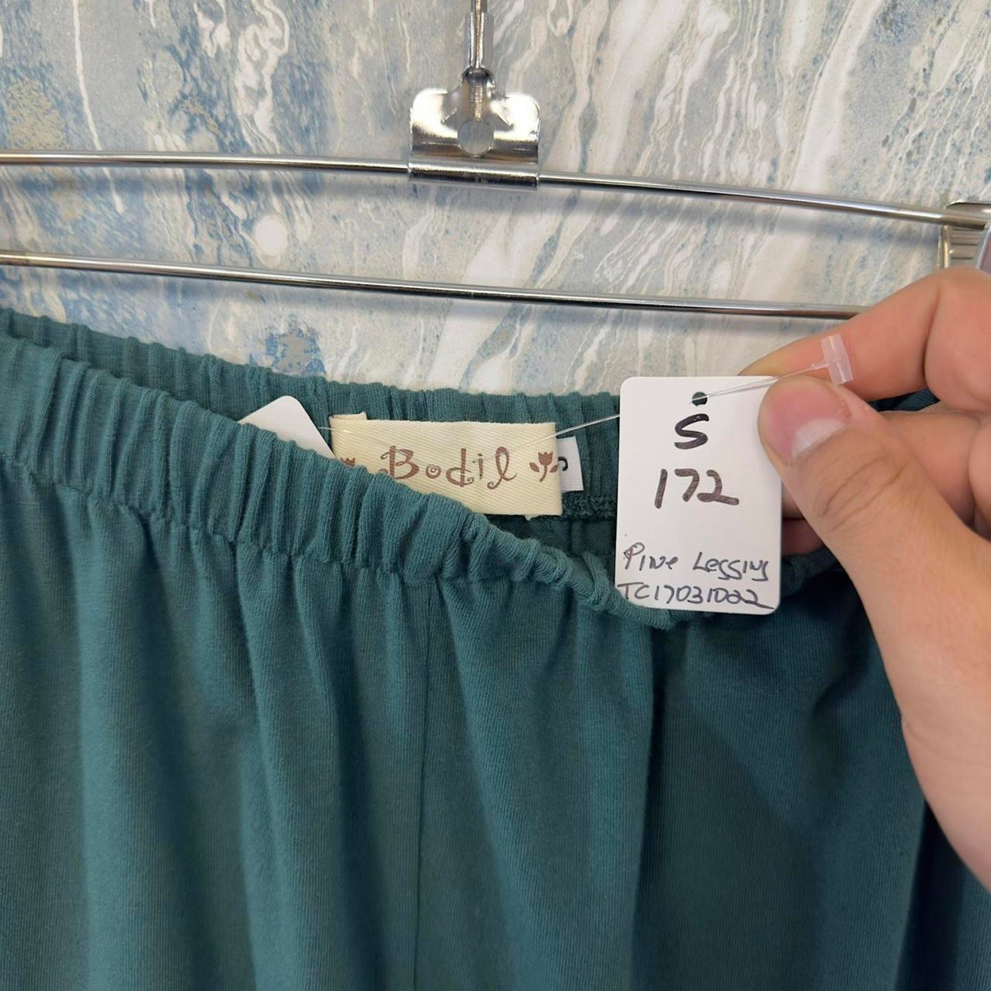 Designer Pine Green Ruched Leggings (S)