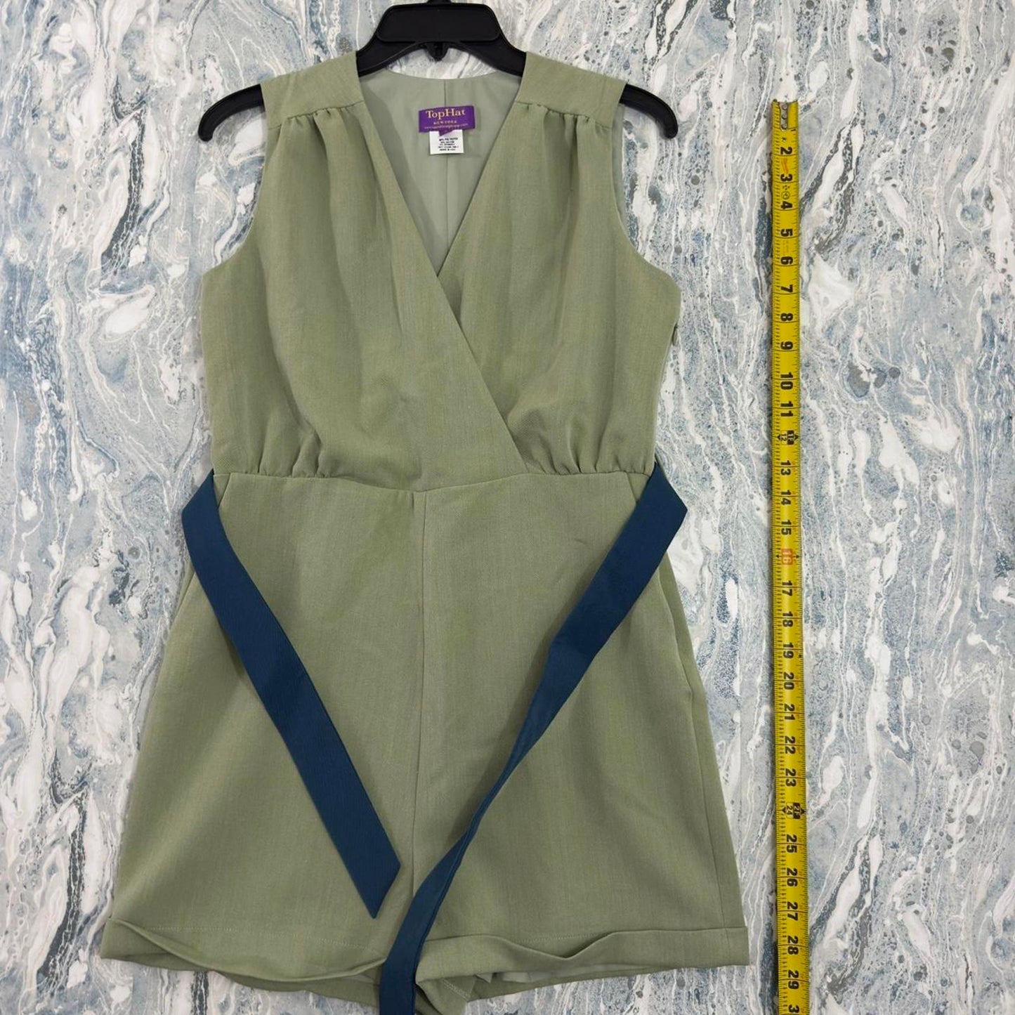 Preppy Sage Green Sleeveless Romper (S)