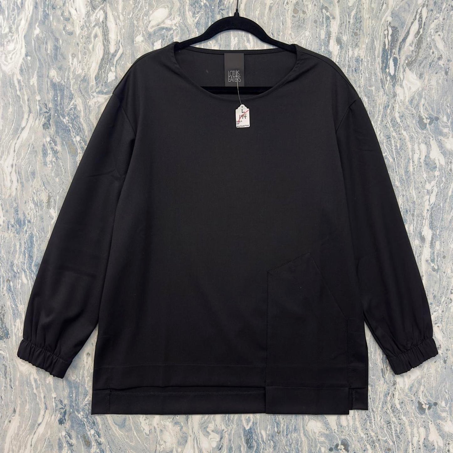Designer Lotus Eaters Black Oversized Long Sleeve Top (L)