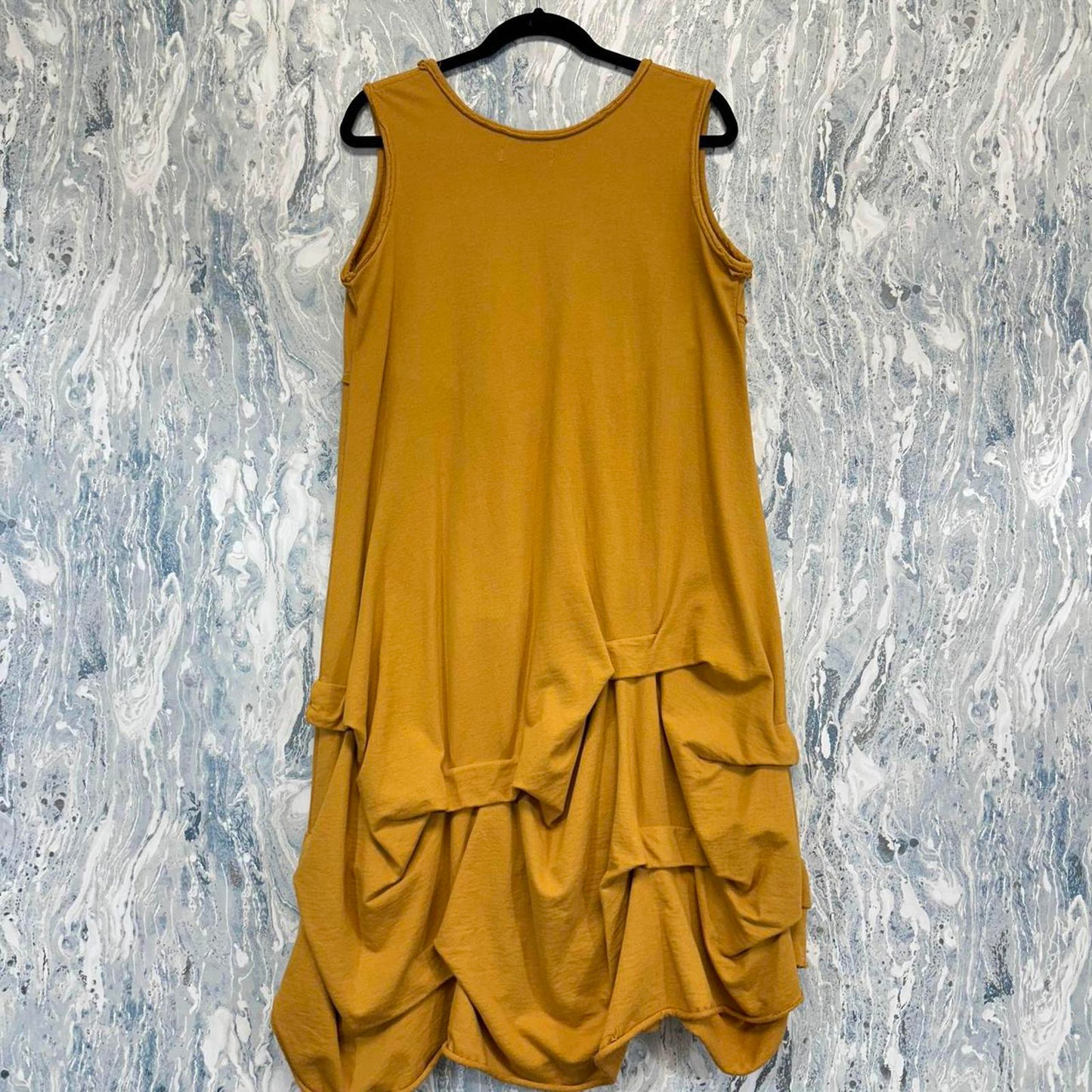 BNWT Bodil Casual Mustard Yellow Ruffle Tank Dress (S)
