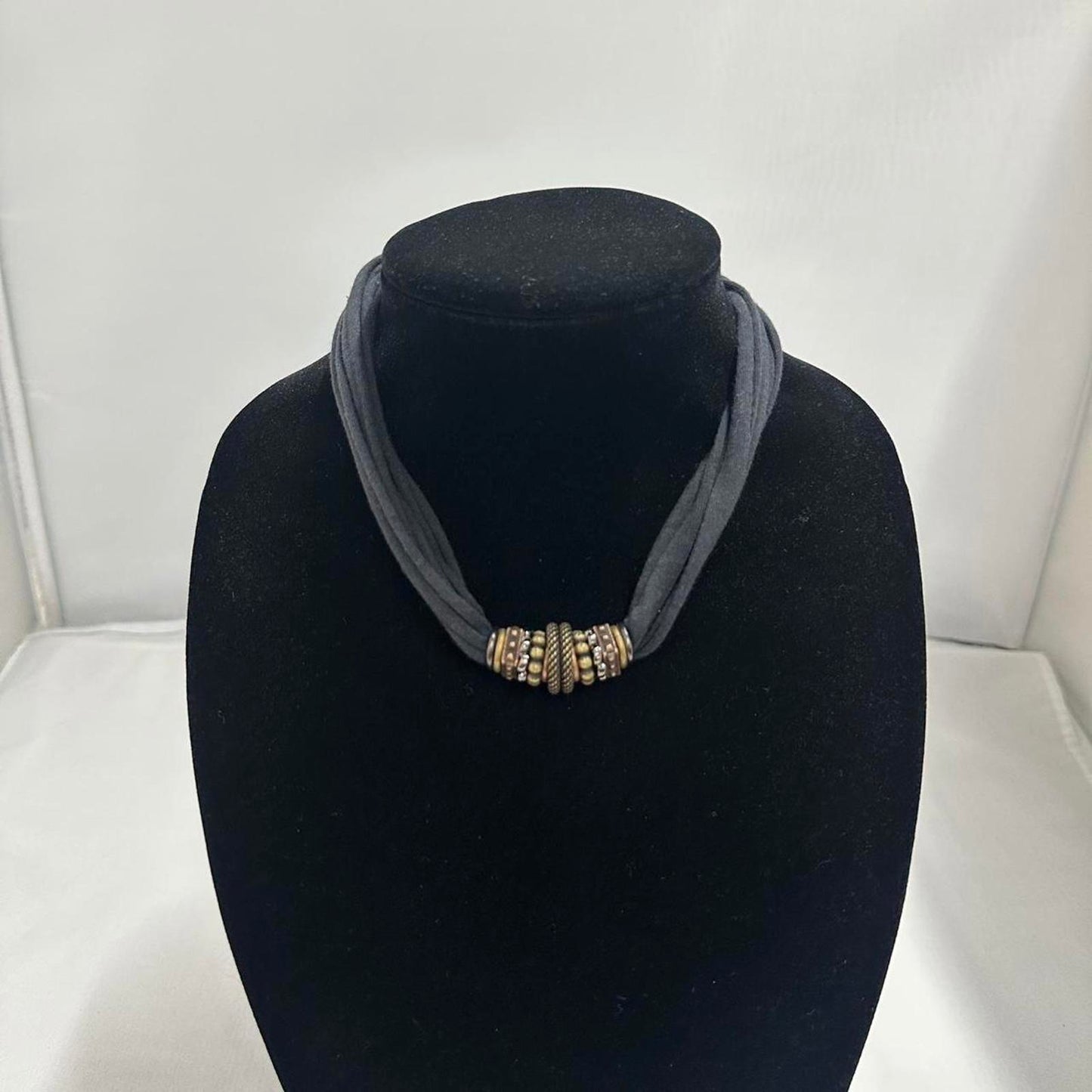 Boho Vintage Black Beaded Necklace