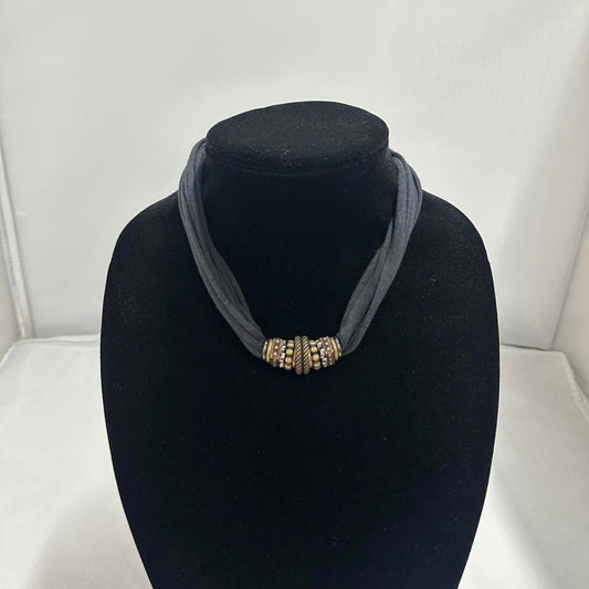 Boho Vintage Black Beaded Necklace