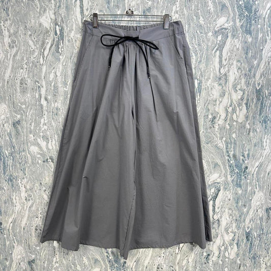 Emma Minimalism Contemporary Gray Wide Leg Pants (O)
