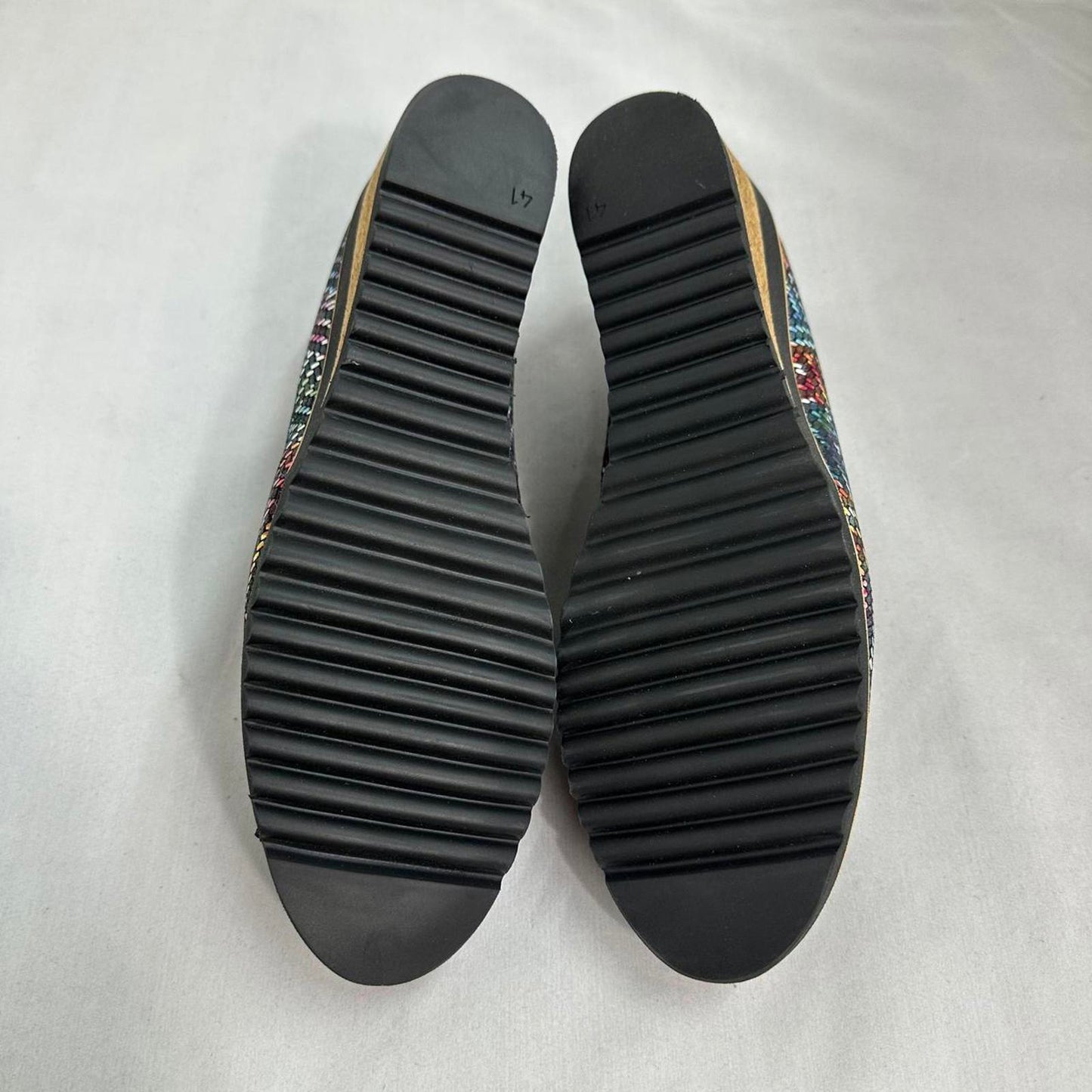 Multicolor Woven Pattern Wedge Shoes (9)