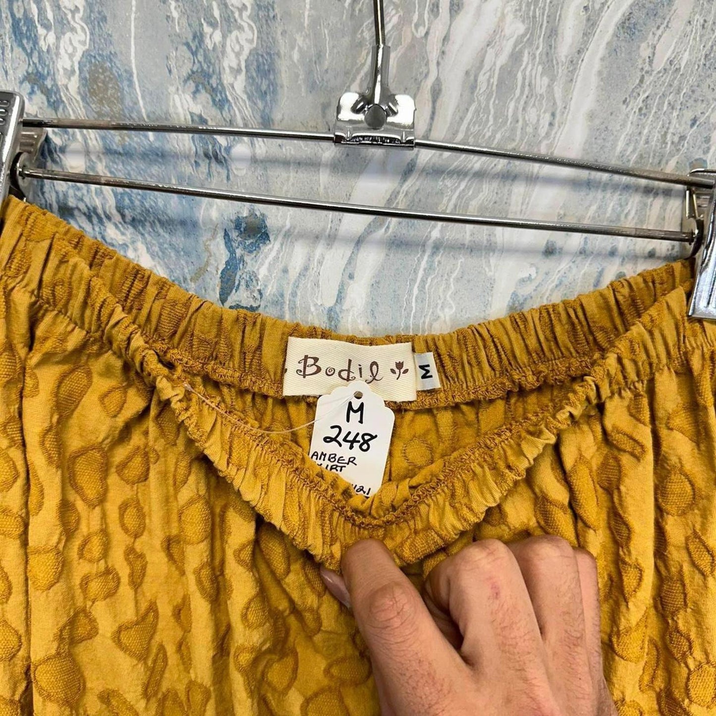 Mustard Leopard Print Maxi Skirt (M)