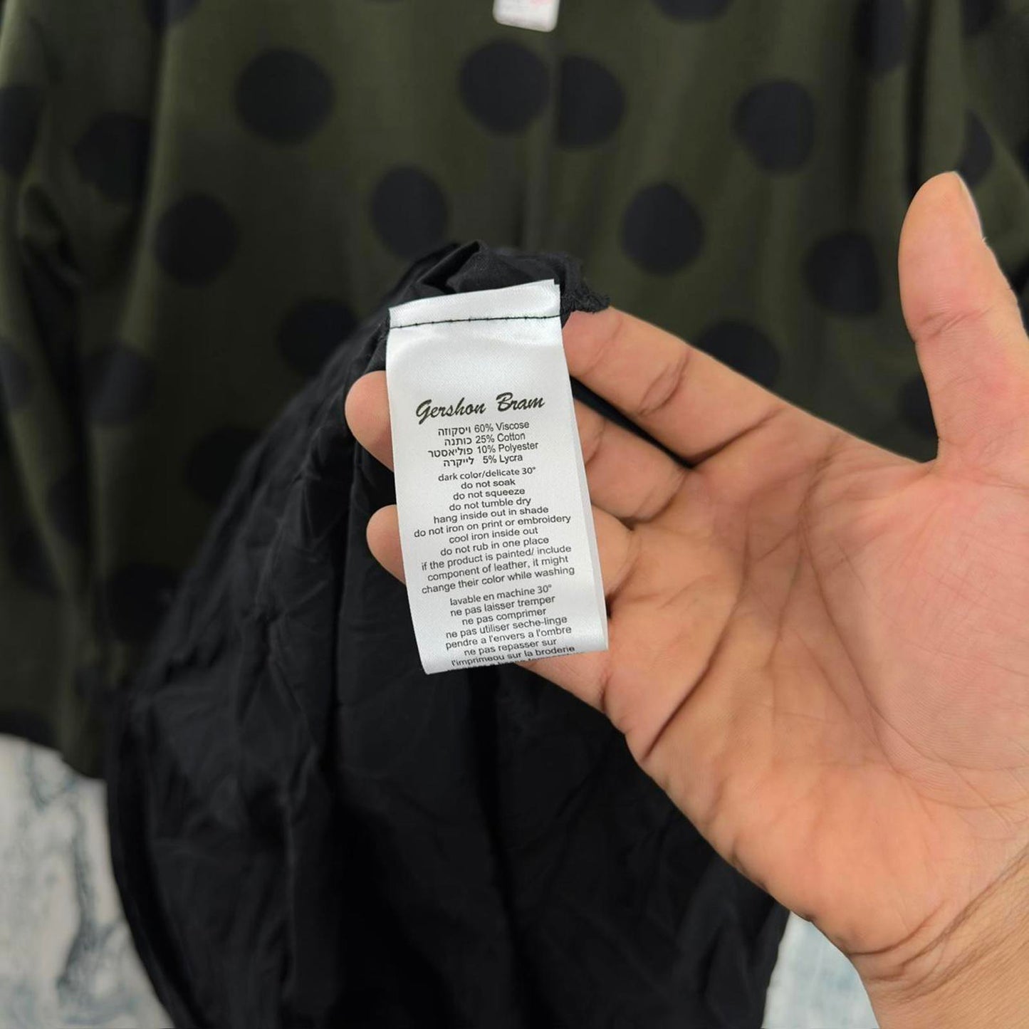 Designer Whimsygoth Dark Green & Black Polka Dot Smock Dress (M)