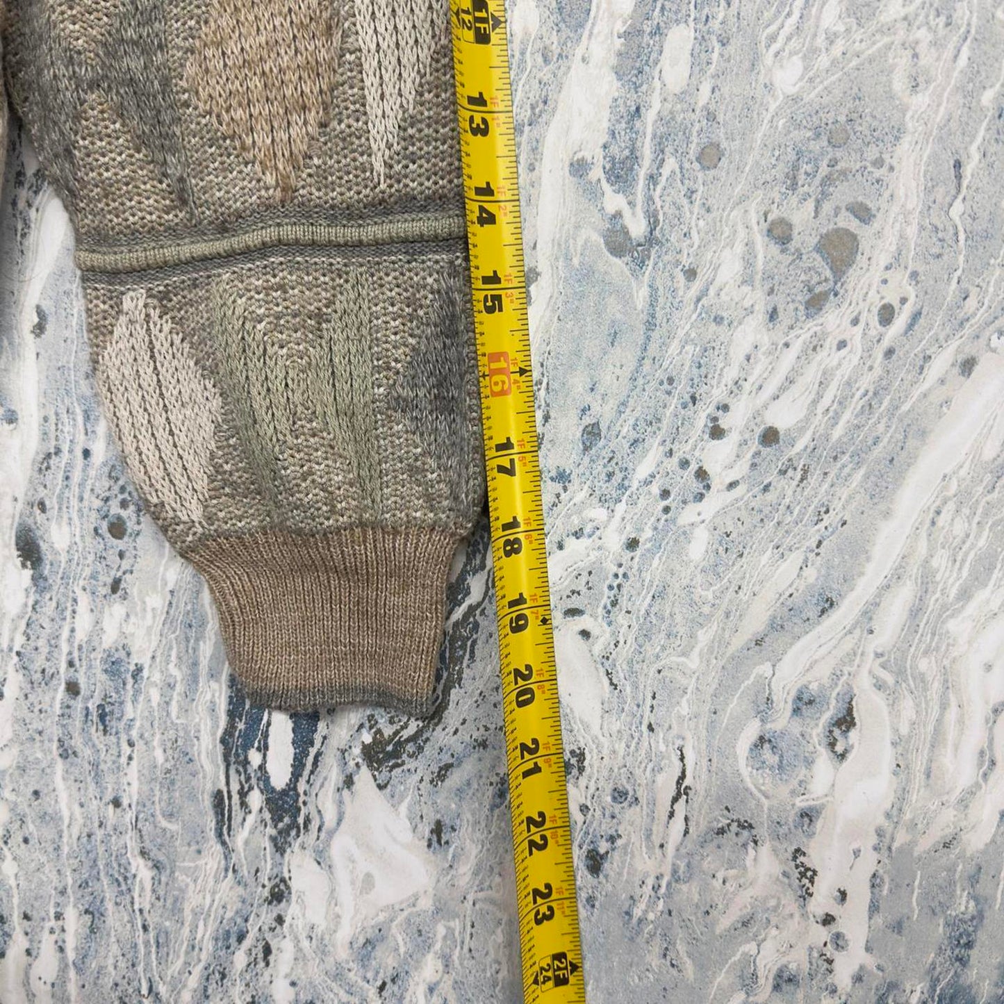 GALILEI Vintage Patterned Earth Tone Academia Sweater (L)