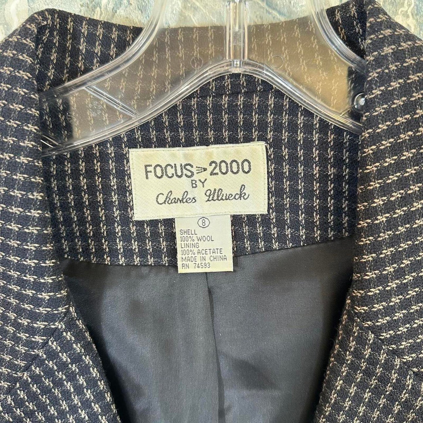 Preppy Black Houndstooth Blazer and Skirt Set (8)