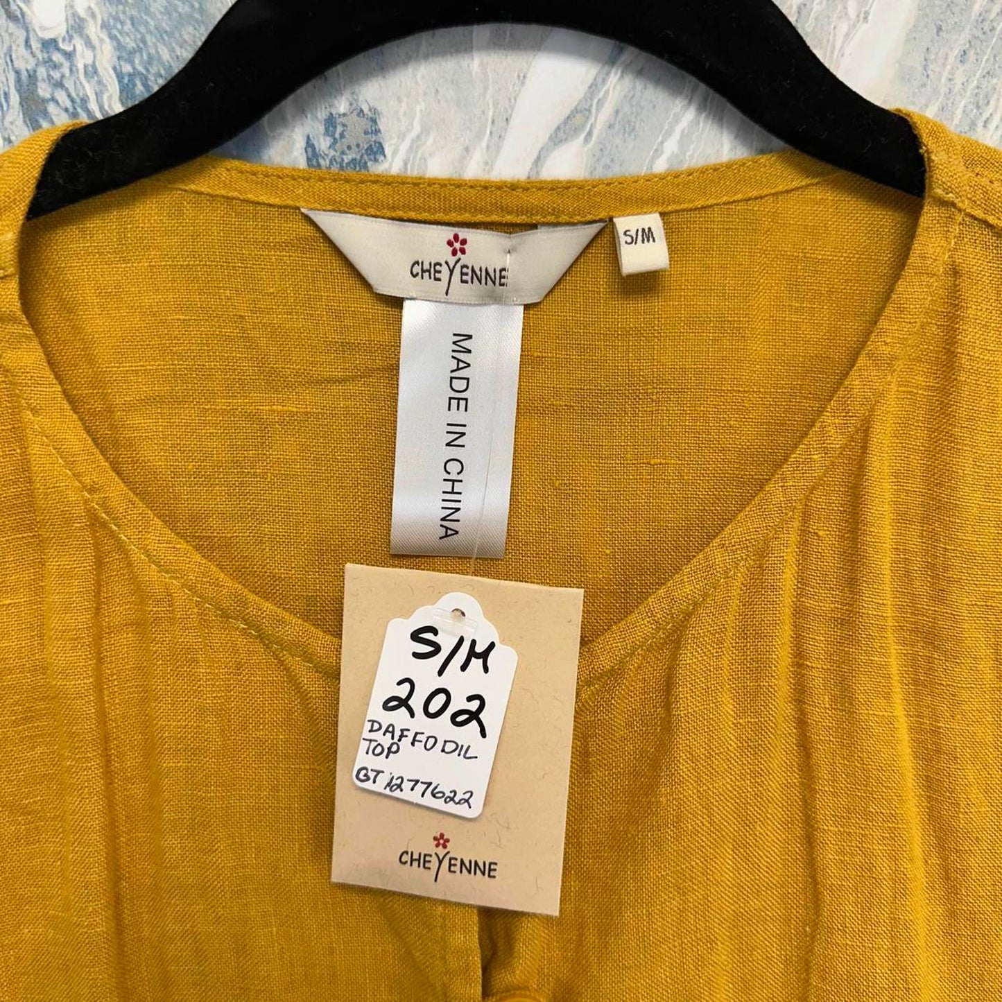 Button-Up Mustard Yellow Linen Cardigan (S/M)