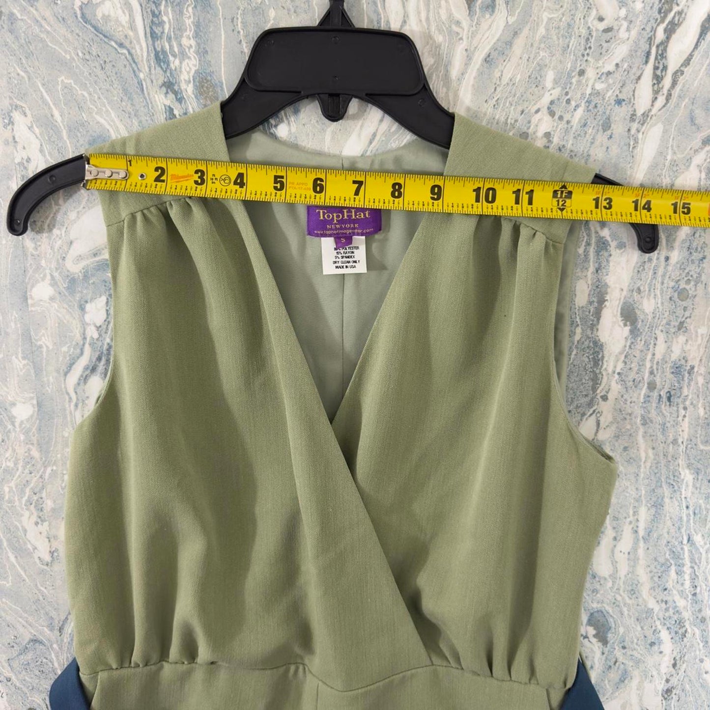 Preppy Sage Green Sleeveless Romper (S)