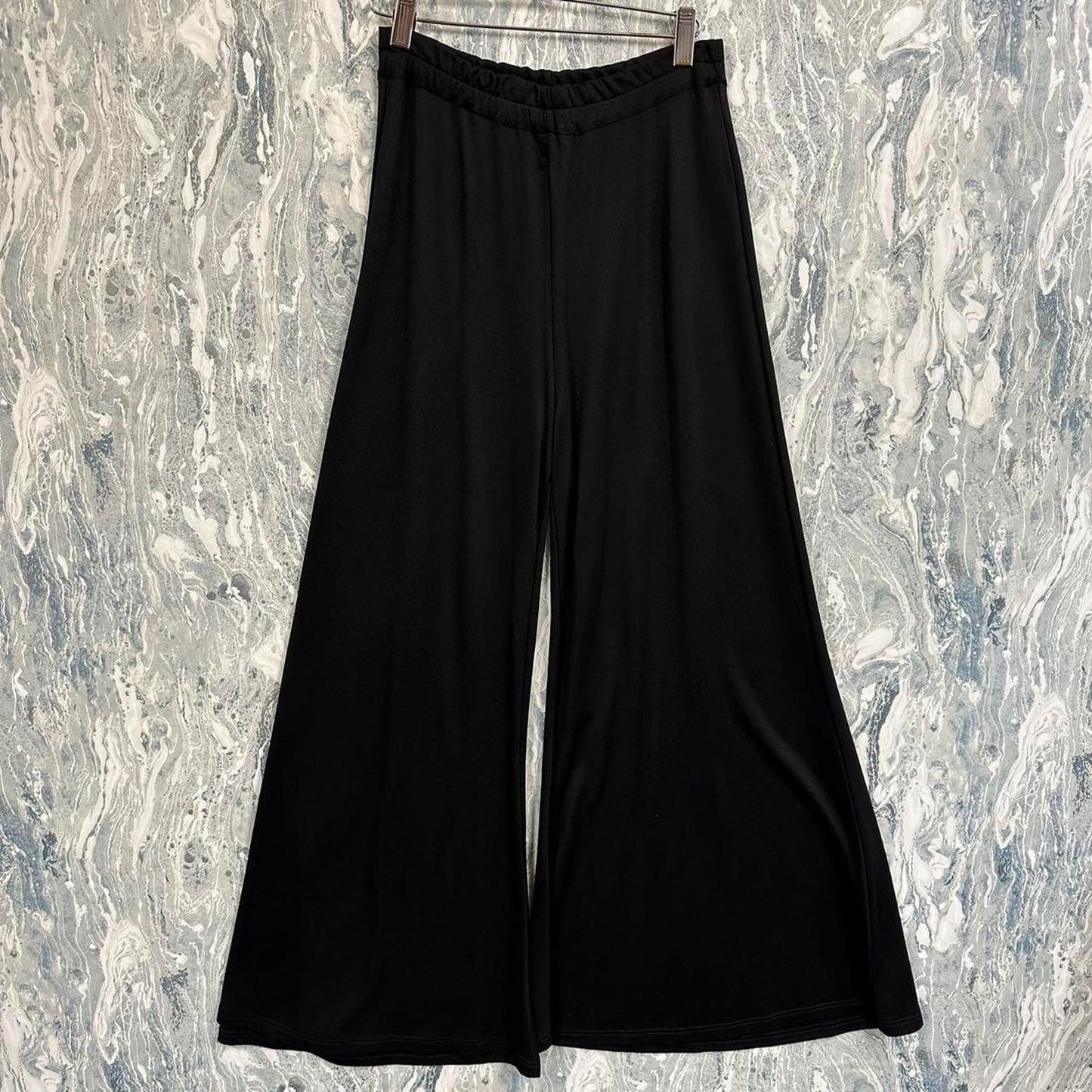 Minimalism black wide leg lounge pants (1)