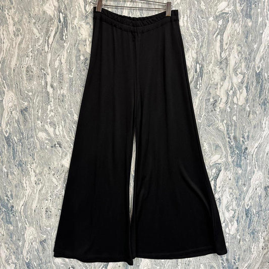 Minimalism black wide leg lounge pants (1)