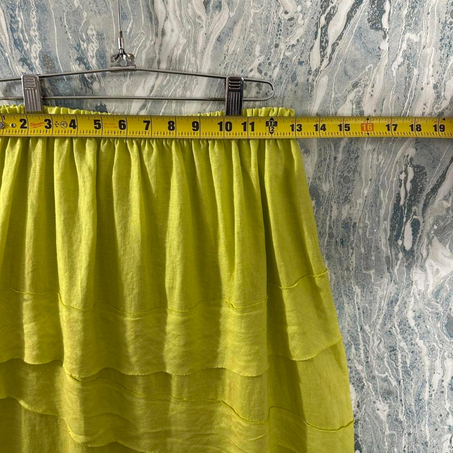 Designer Boho Lemonade Tiered Maxi Skirt (S)