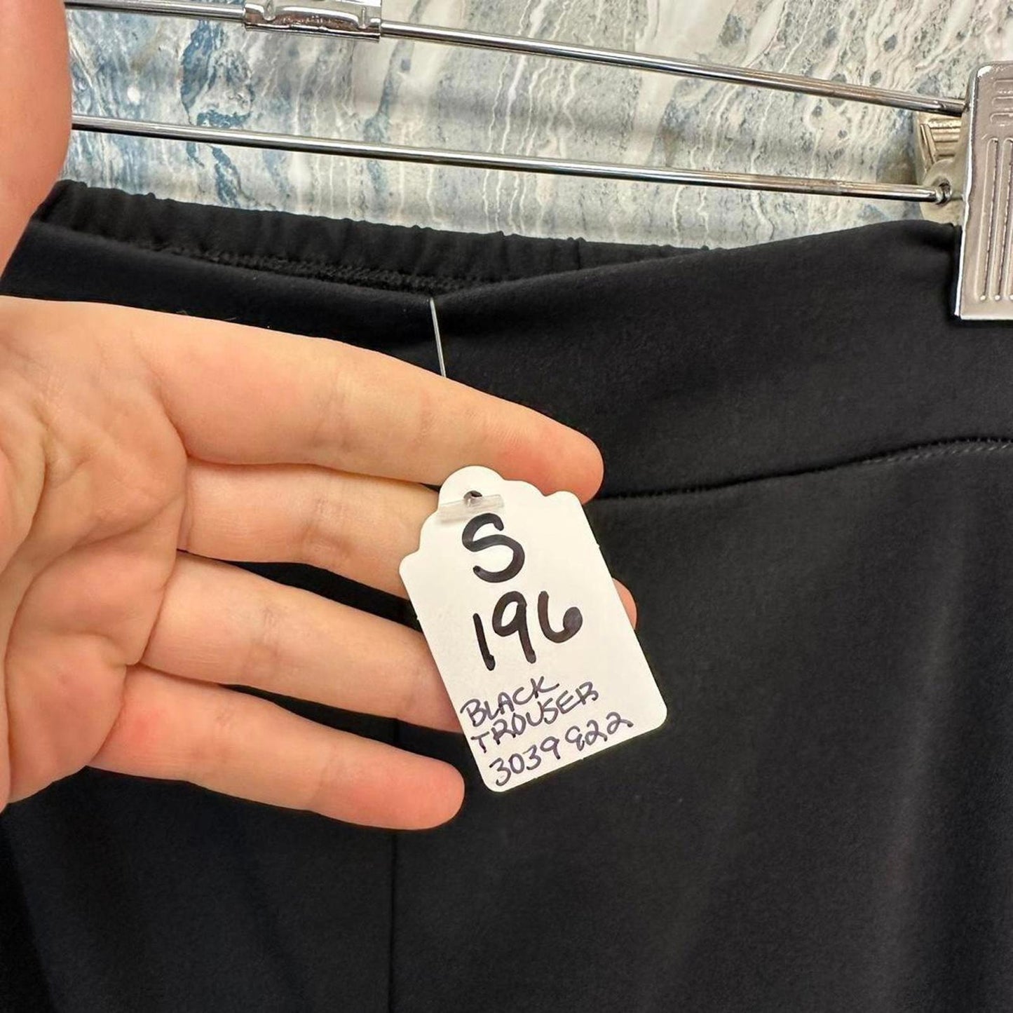 Minimalist black trouser pants (S)