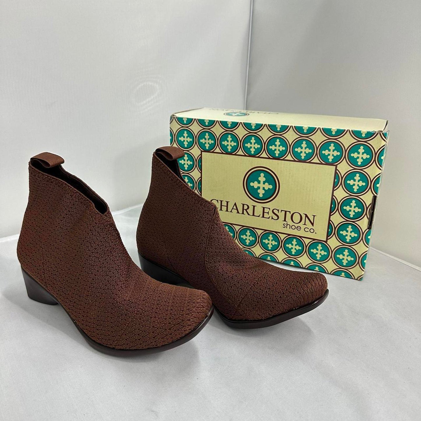 Brown Textured Ankle Booties (7.5)