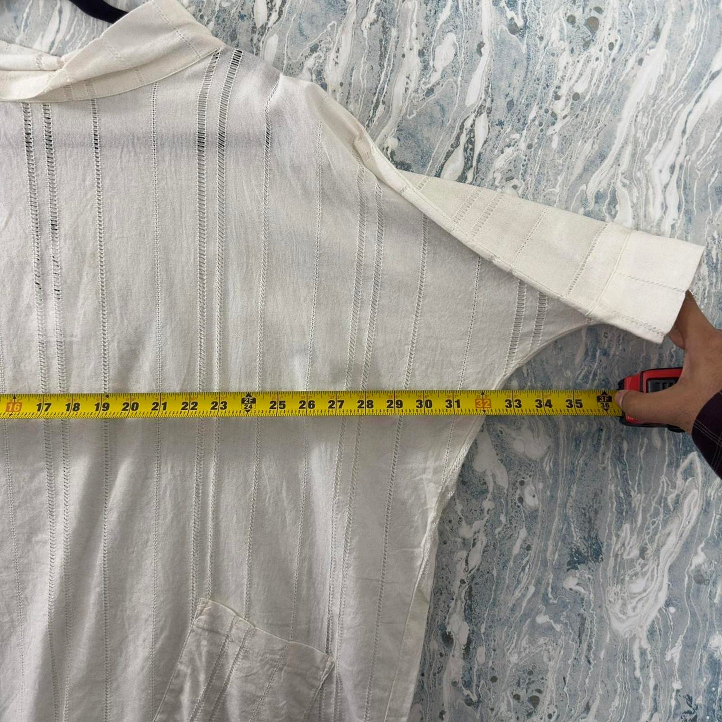 Designer Boho White Cotton Poncho Top (2)