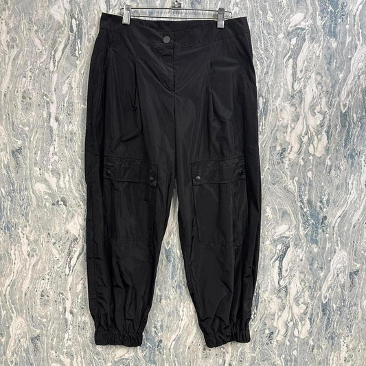 Streetwear black parachute pants (2)