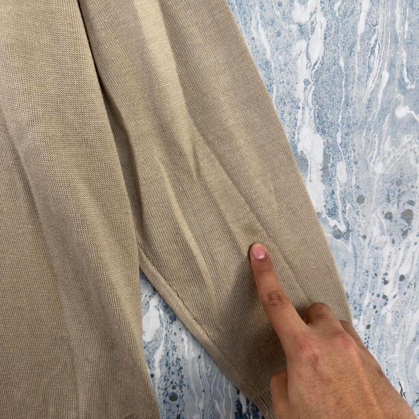 Vintage 90's TRUST Geometric Tan Half-Zip Turtleneck Sweater (L)