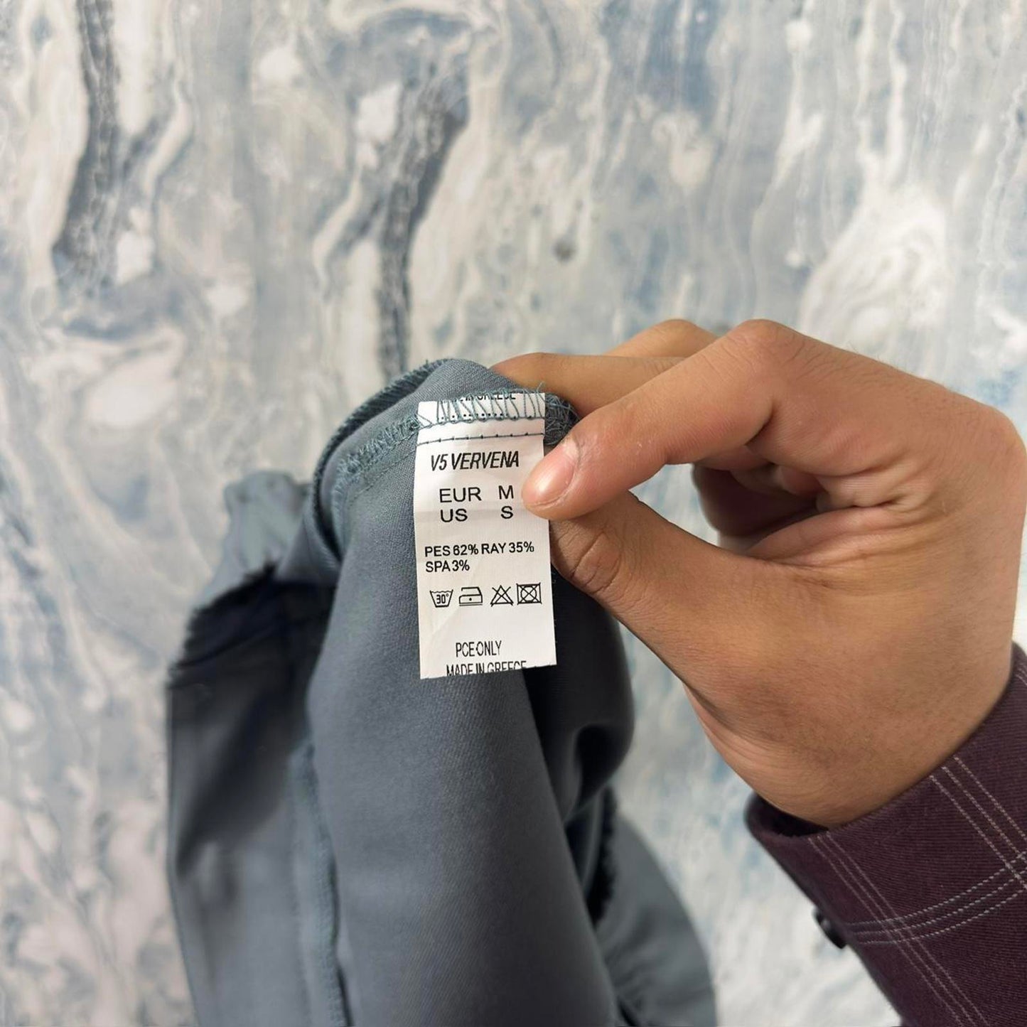 Designer Preppy Blue Grey Tailored Trousers (S)